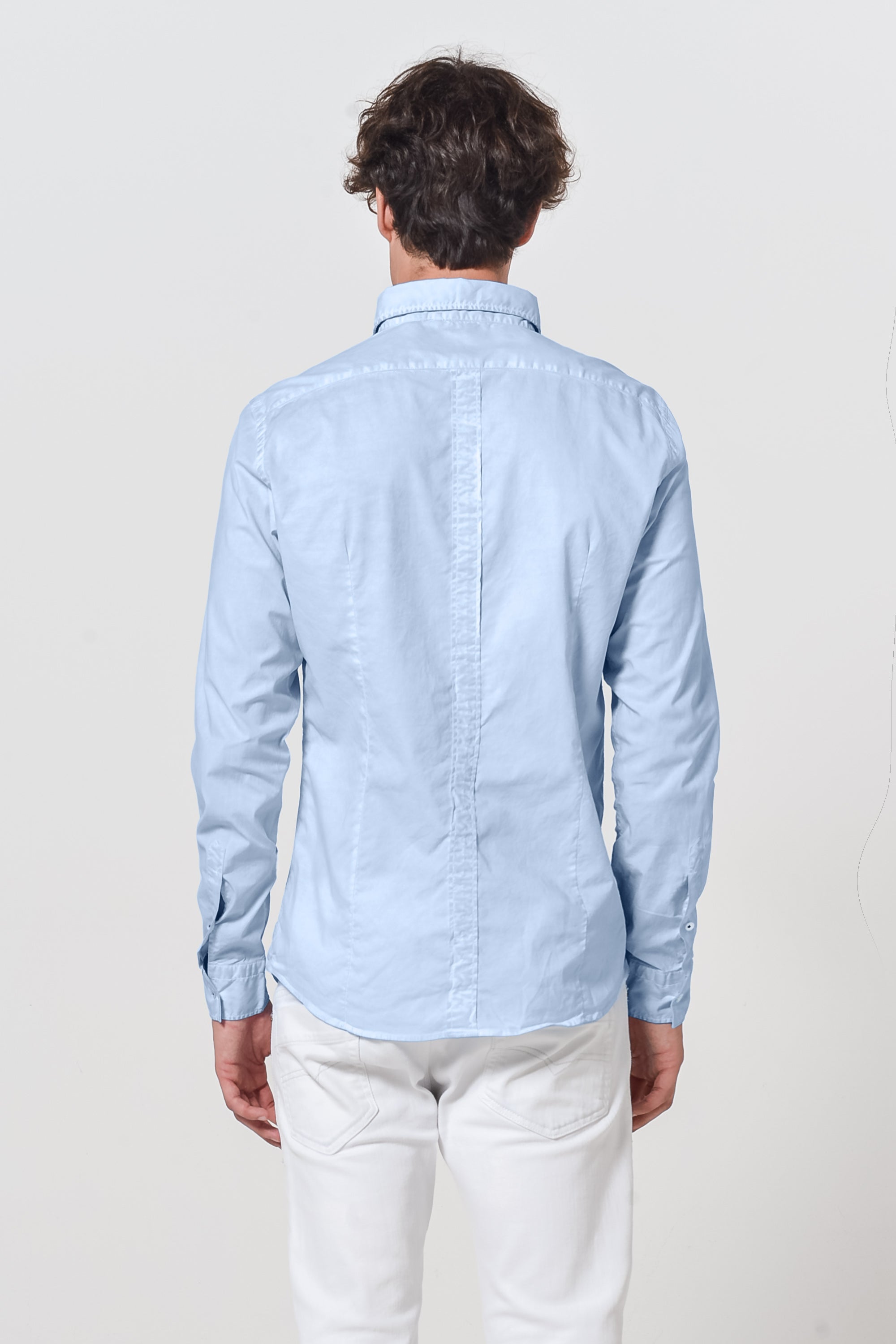 Button Down Poplin Shirt - Azzurro