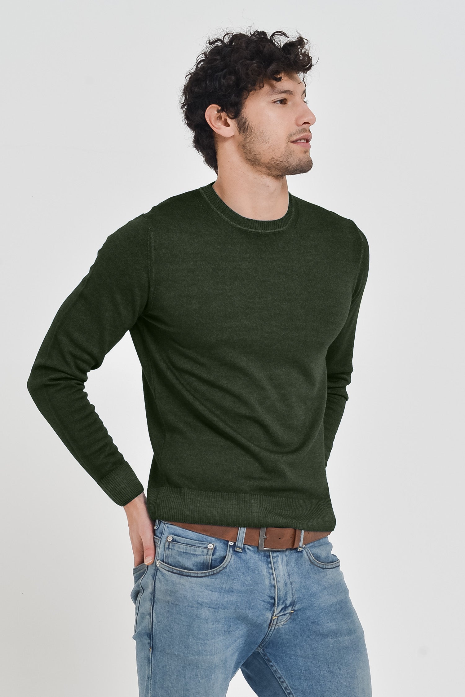 Gills Extra Fine Merino Crewneck Sweater - Foresta