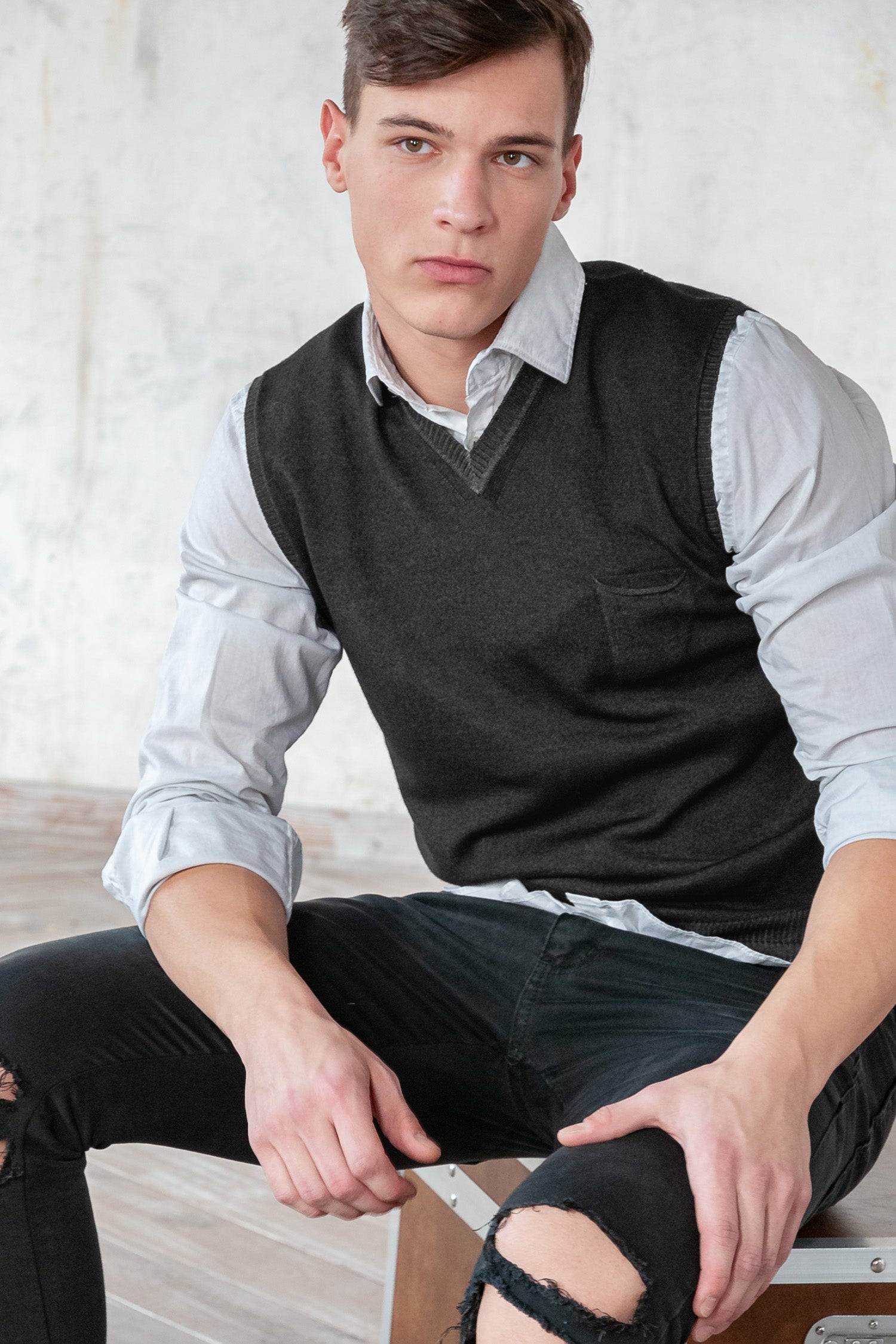 Mey Merino Vest - Slate