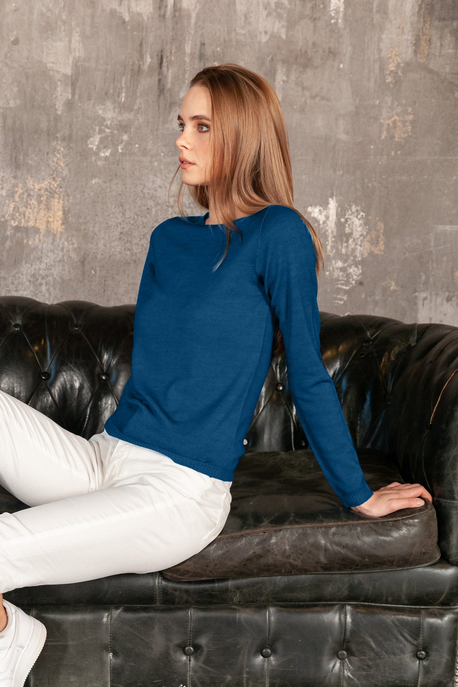 Melvich Crew Neck Sweater - Lake