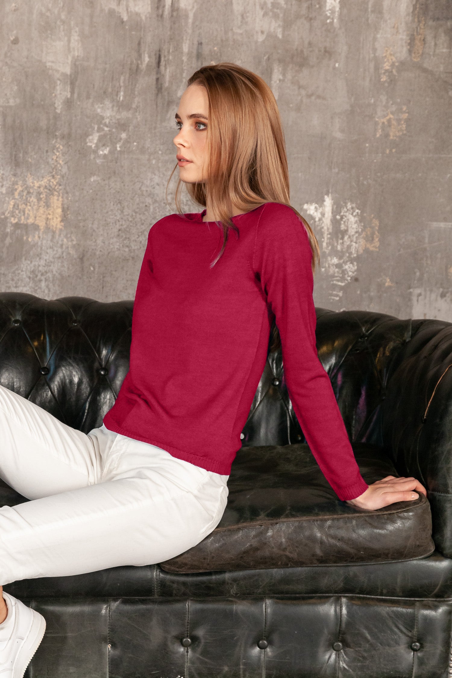 Melvich Crew Neck Sweater - Scarlet