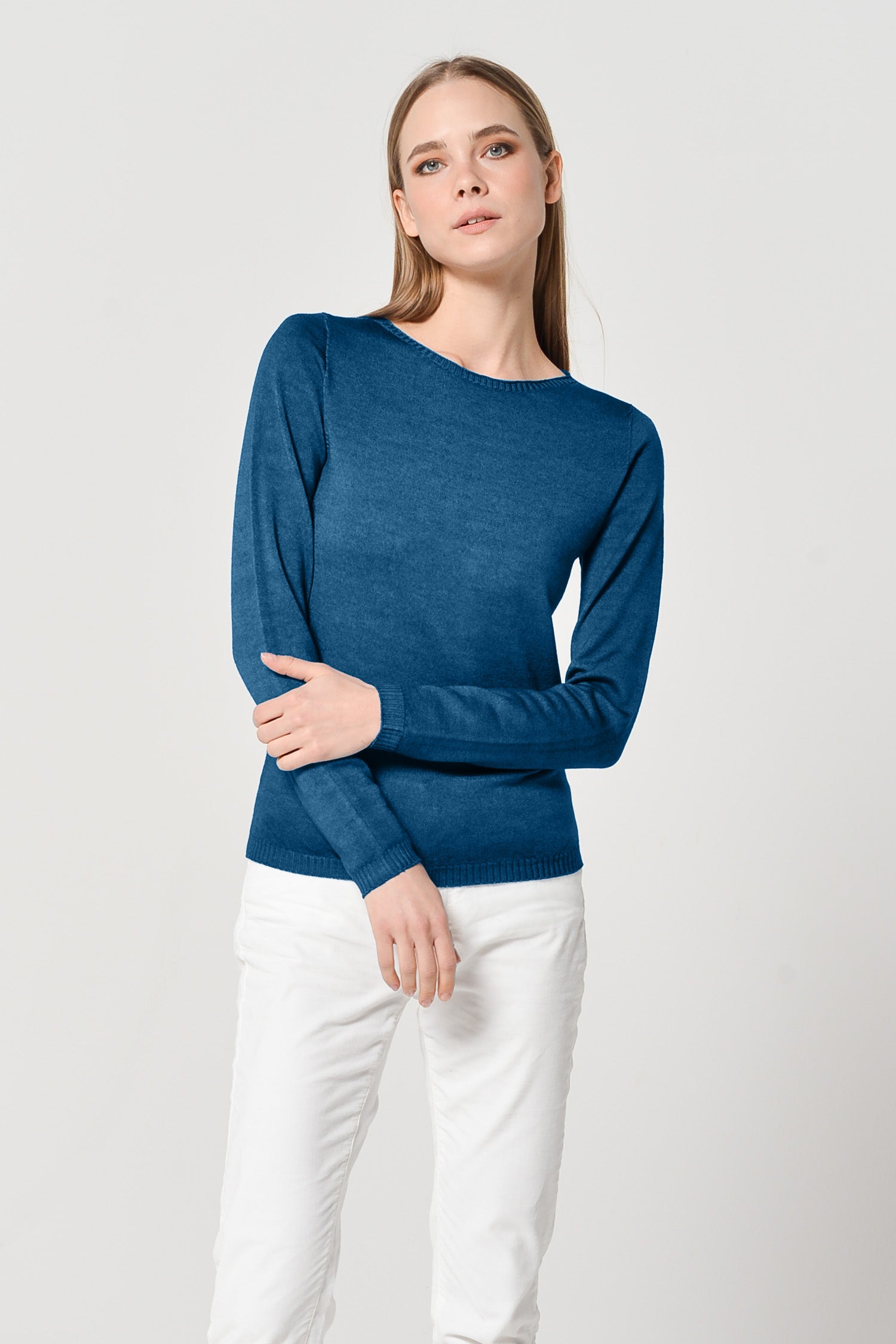 Melvich Crew Neck Sweater - Lake