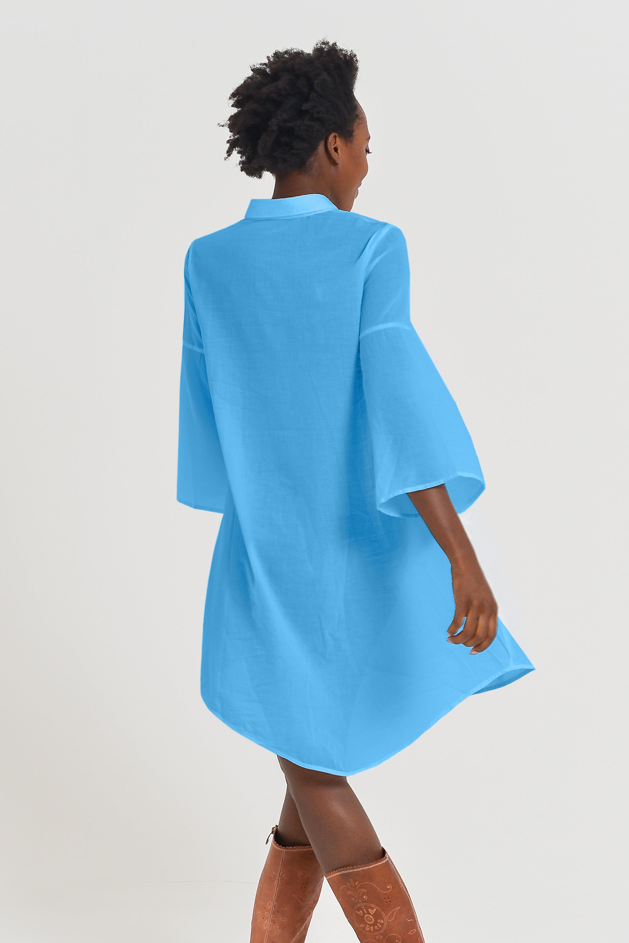 Offset Cotton Shirt Dress - Lavezzi