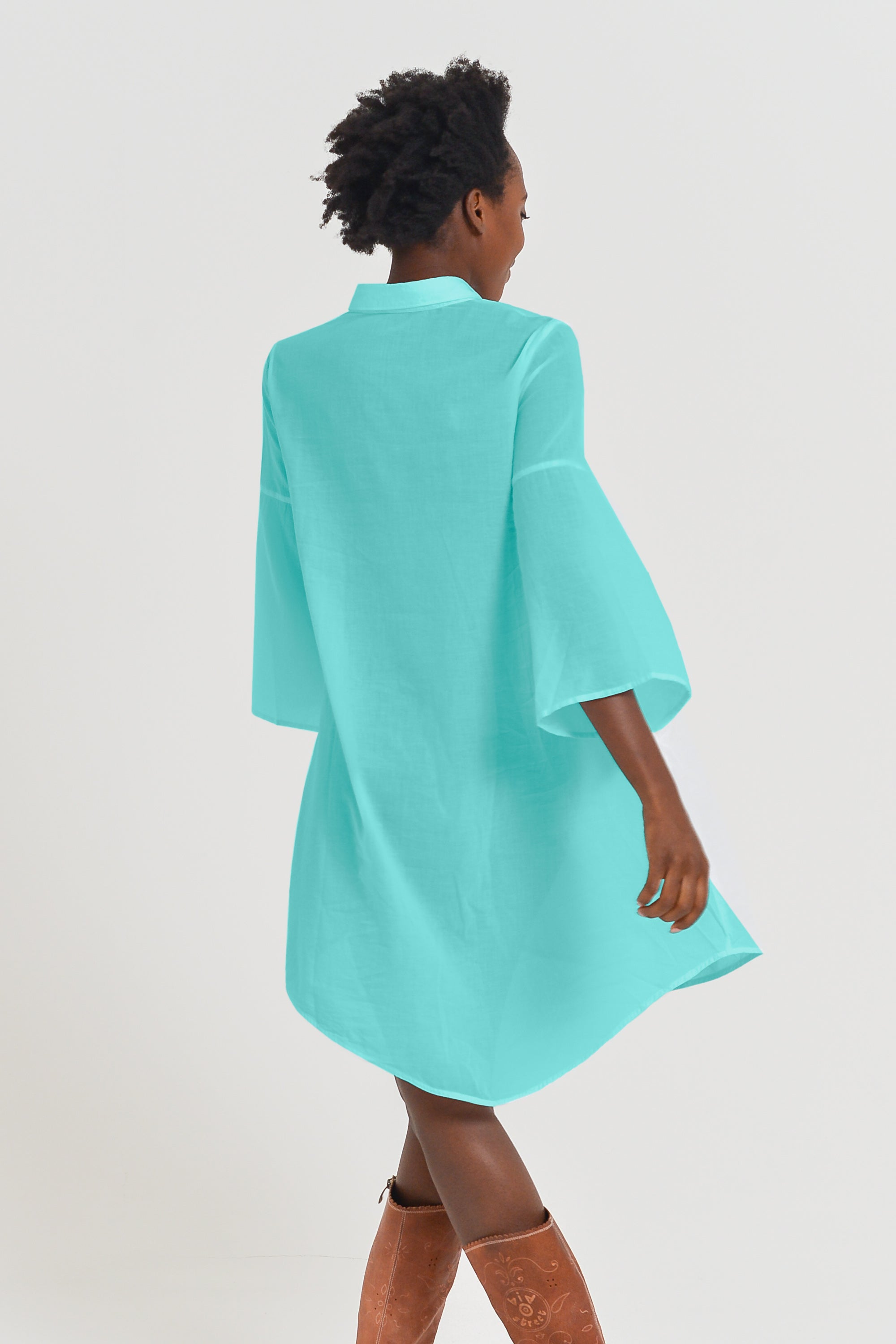 Offset Cotton Shirt Dress - Paraggi