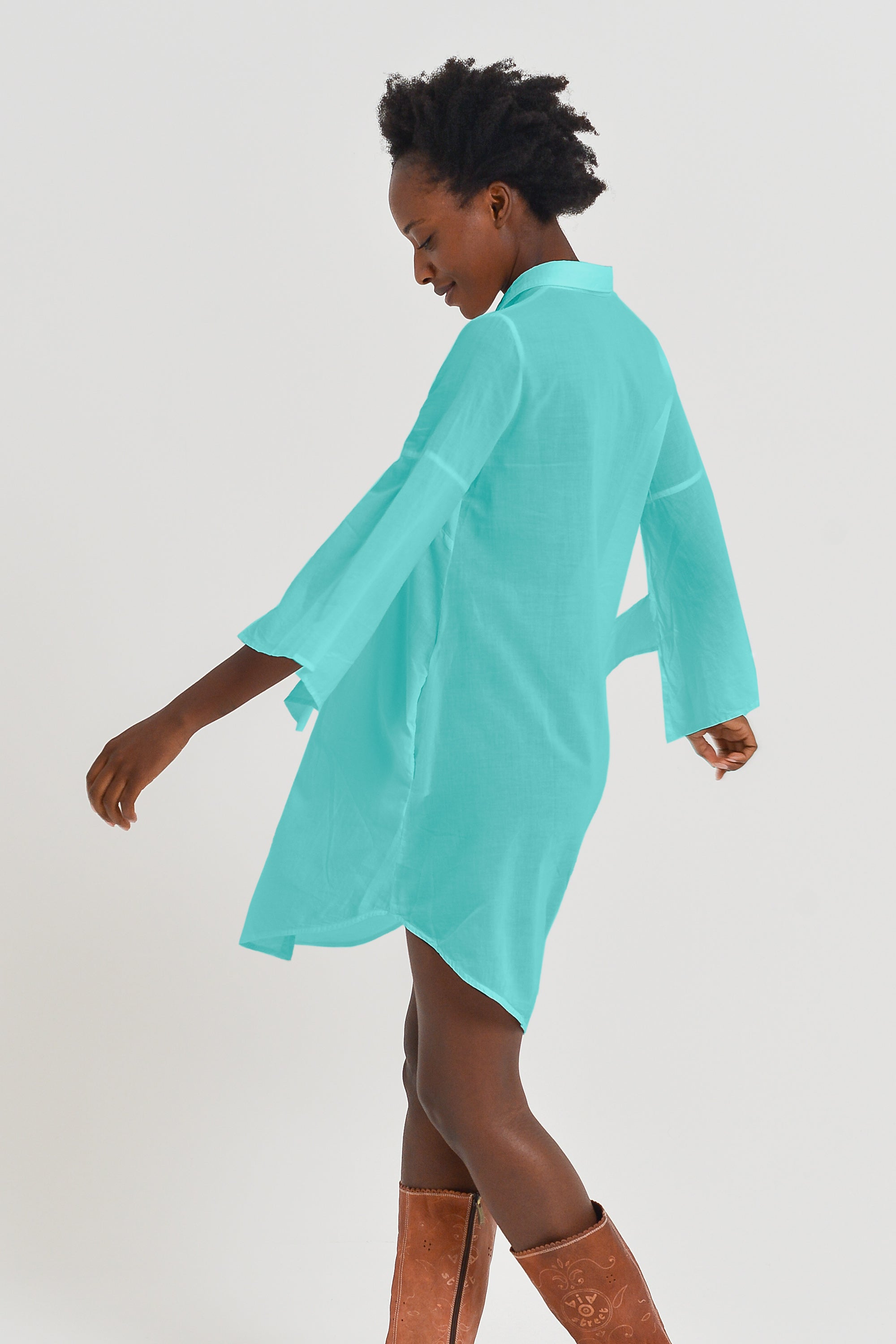 Offset Cotton Shirt Dress - Paraggi