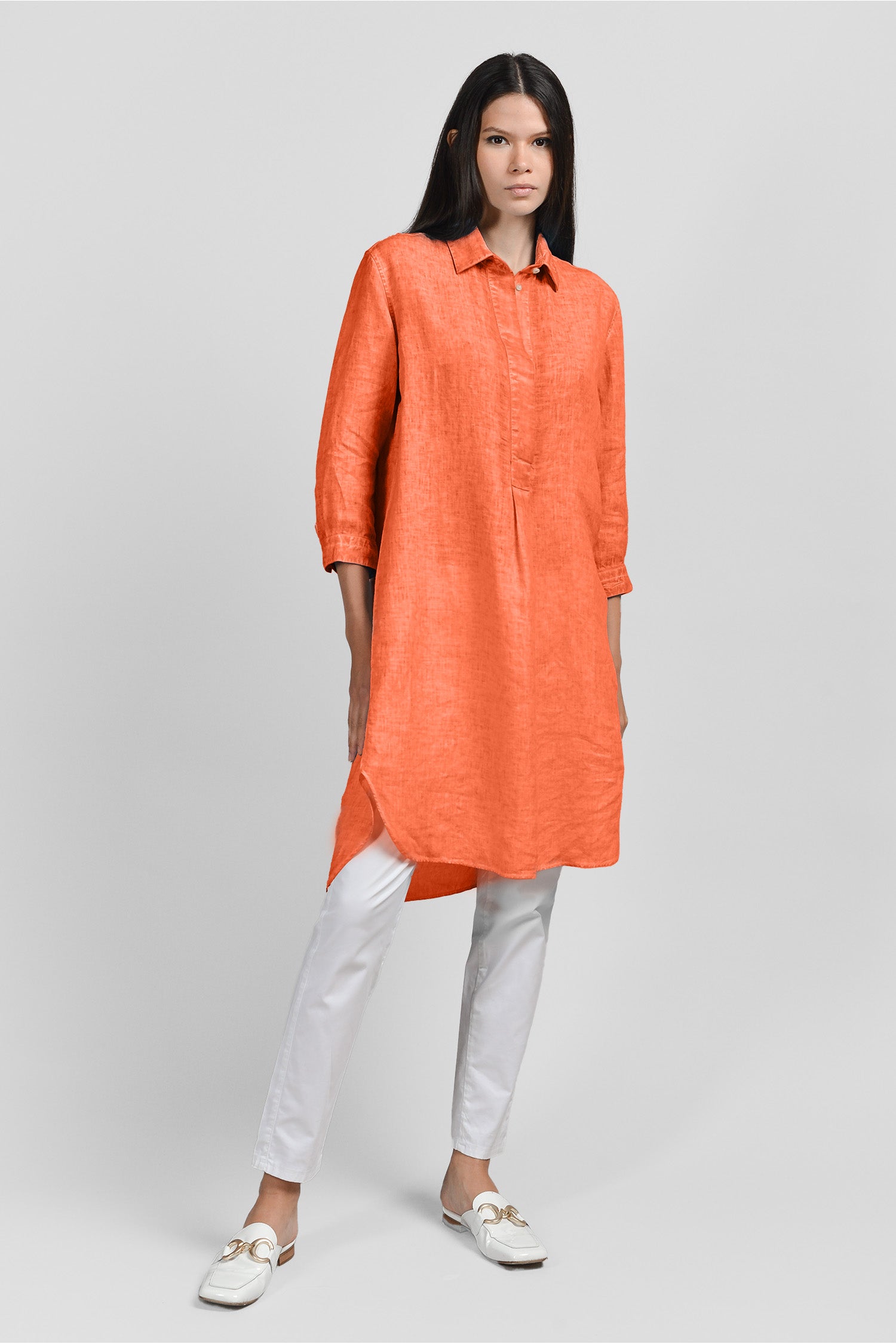 Midi Length Linen Shirtdress Spritz | Ploumanac'h Midi Length Linen Shirtdress Spritz | Ploumanac'h