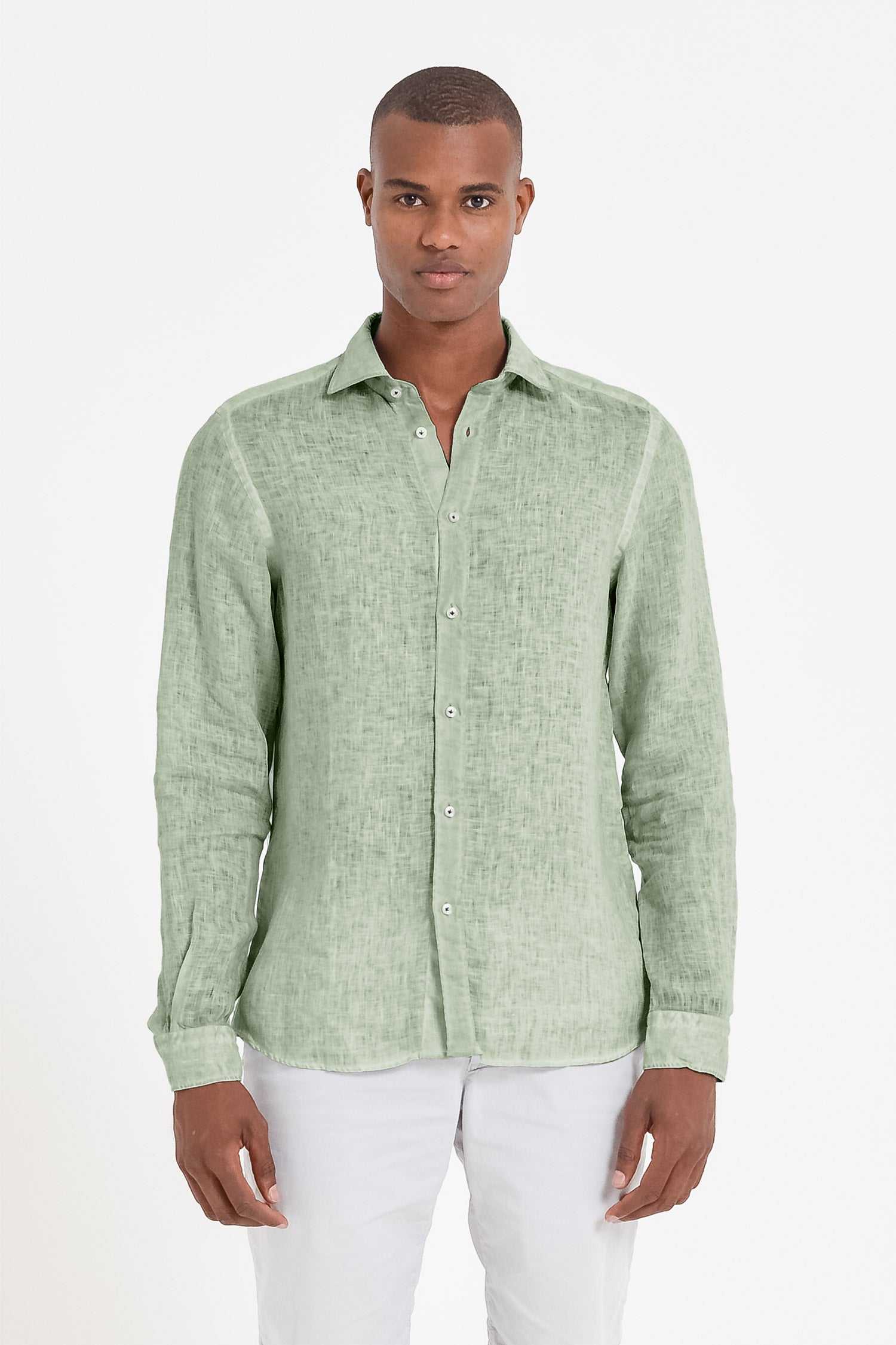 Relaxed Fit Linen Shirt - Palm