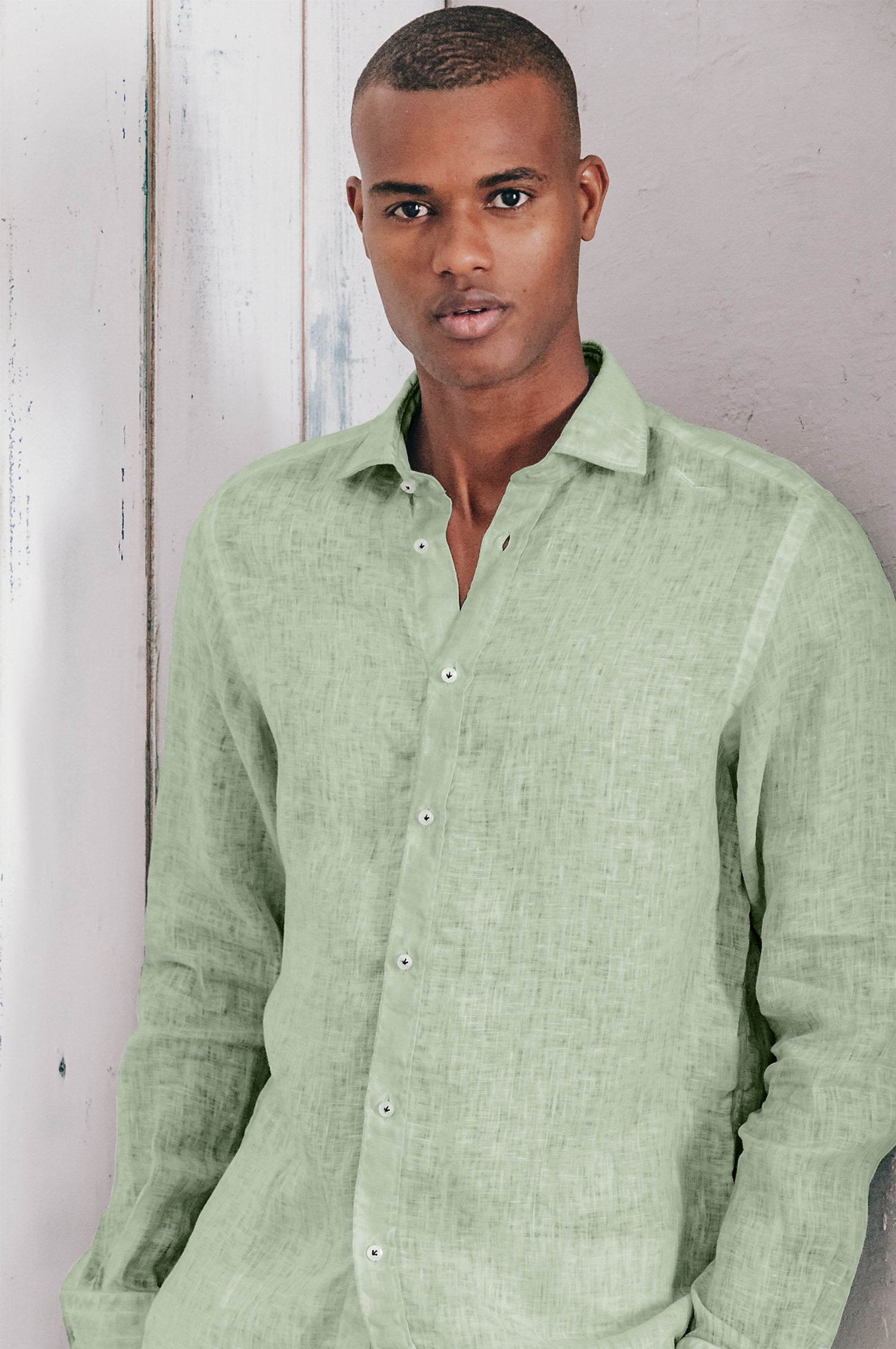 Relaxed Fit Linen Shirt - Palm