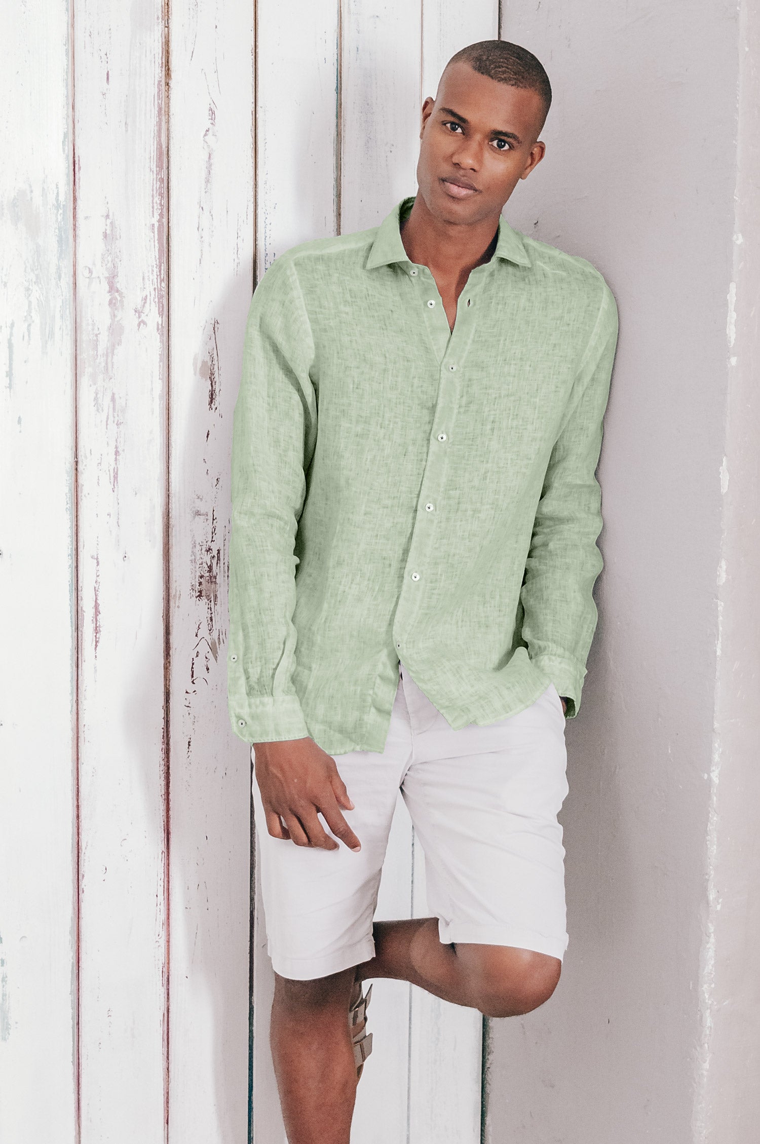 Relaxed Fit Linen Shirt - Palm