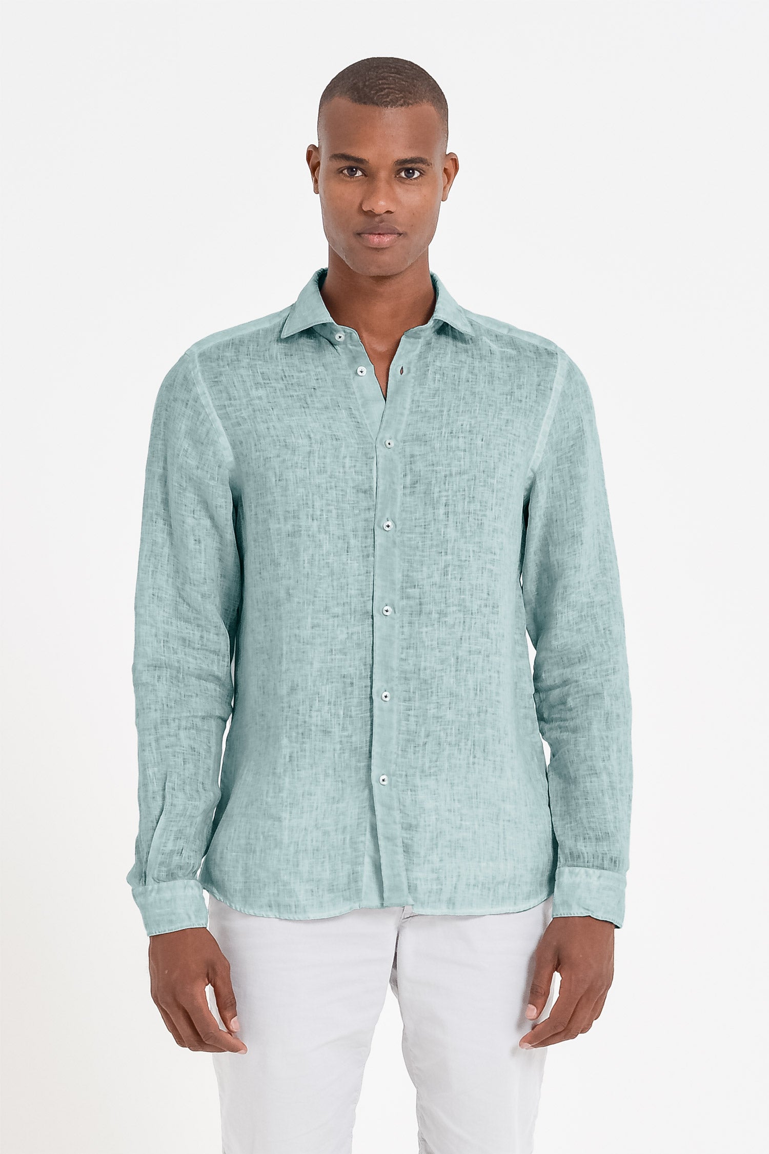 Relaxed Fit Linen Shirt - Shark