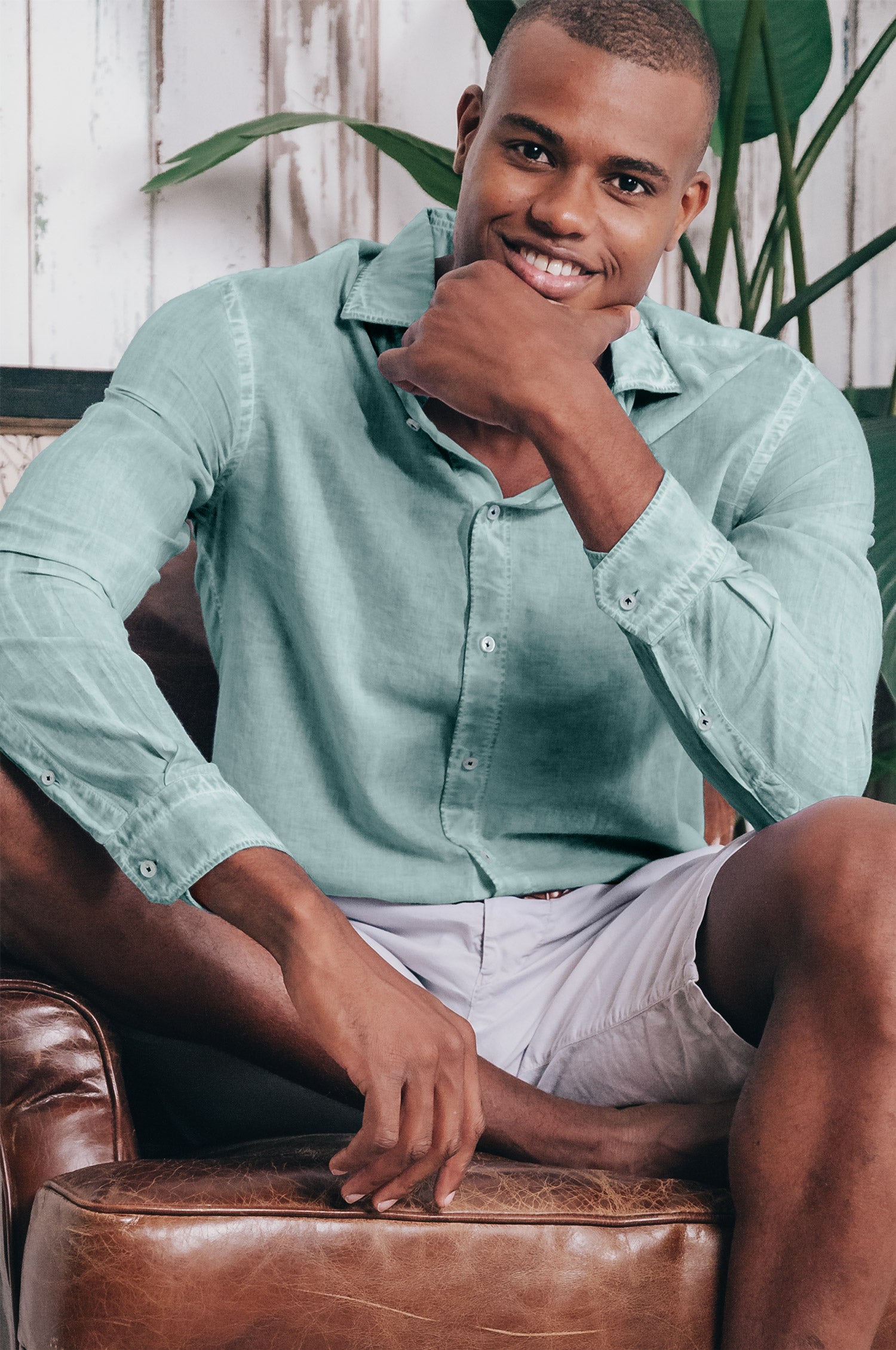 Relaxed Fit Cotton Voile Shirt - Shark