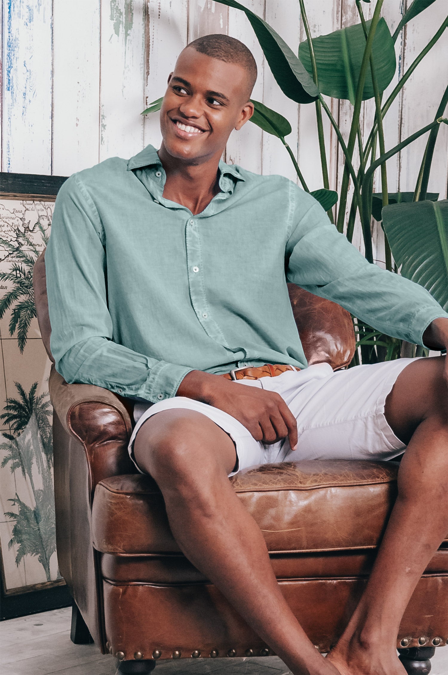 Relaxed Fit Cotton Voile Shirt - Shark