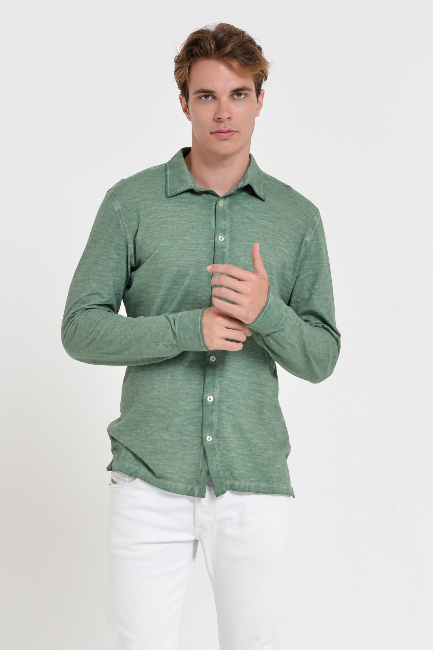 Garda Shirt - Men's Regular Fit Cotton Shirt - Juniper