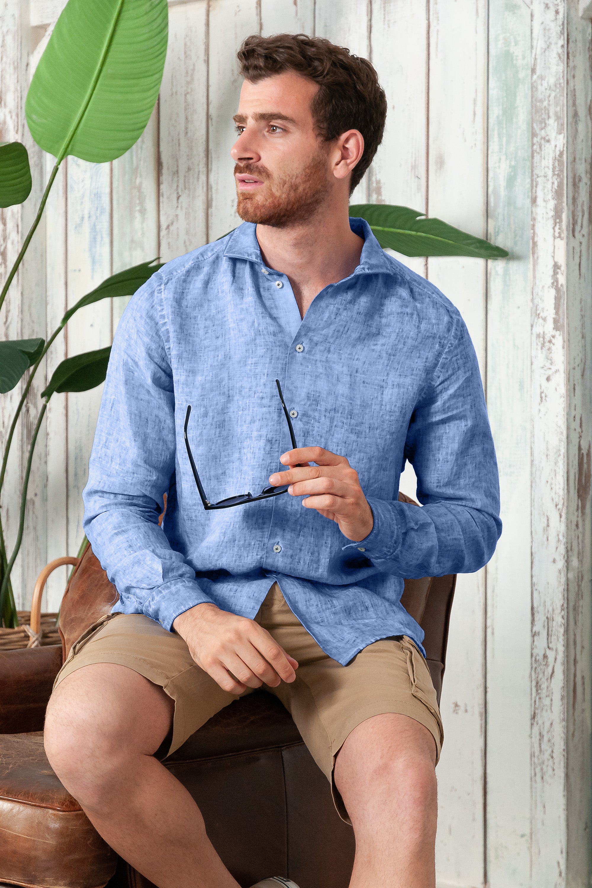 Men's Classic Fit Shirt in Linen - Bay