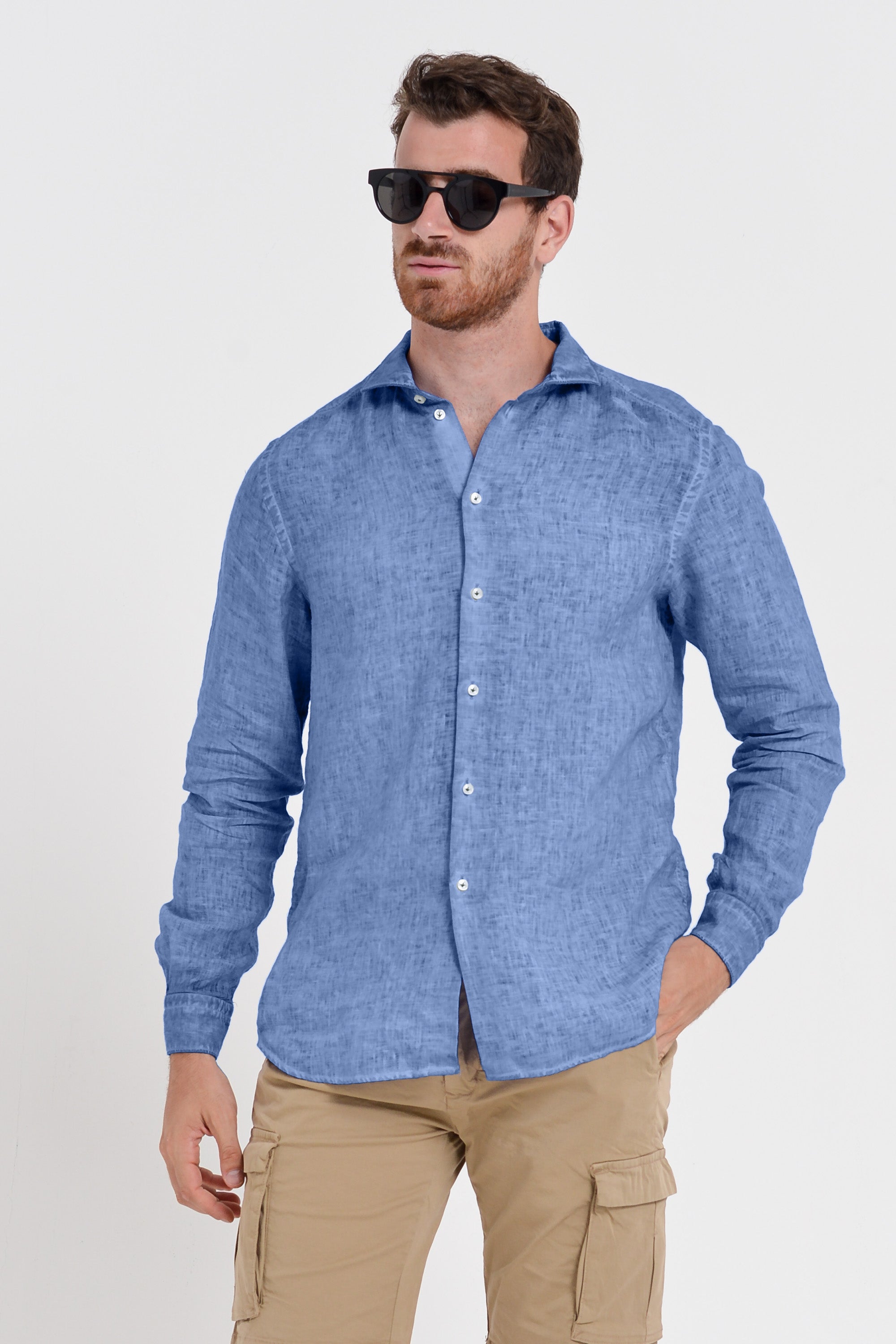 Men's Classic Fit Shirt in Linen - Bay