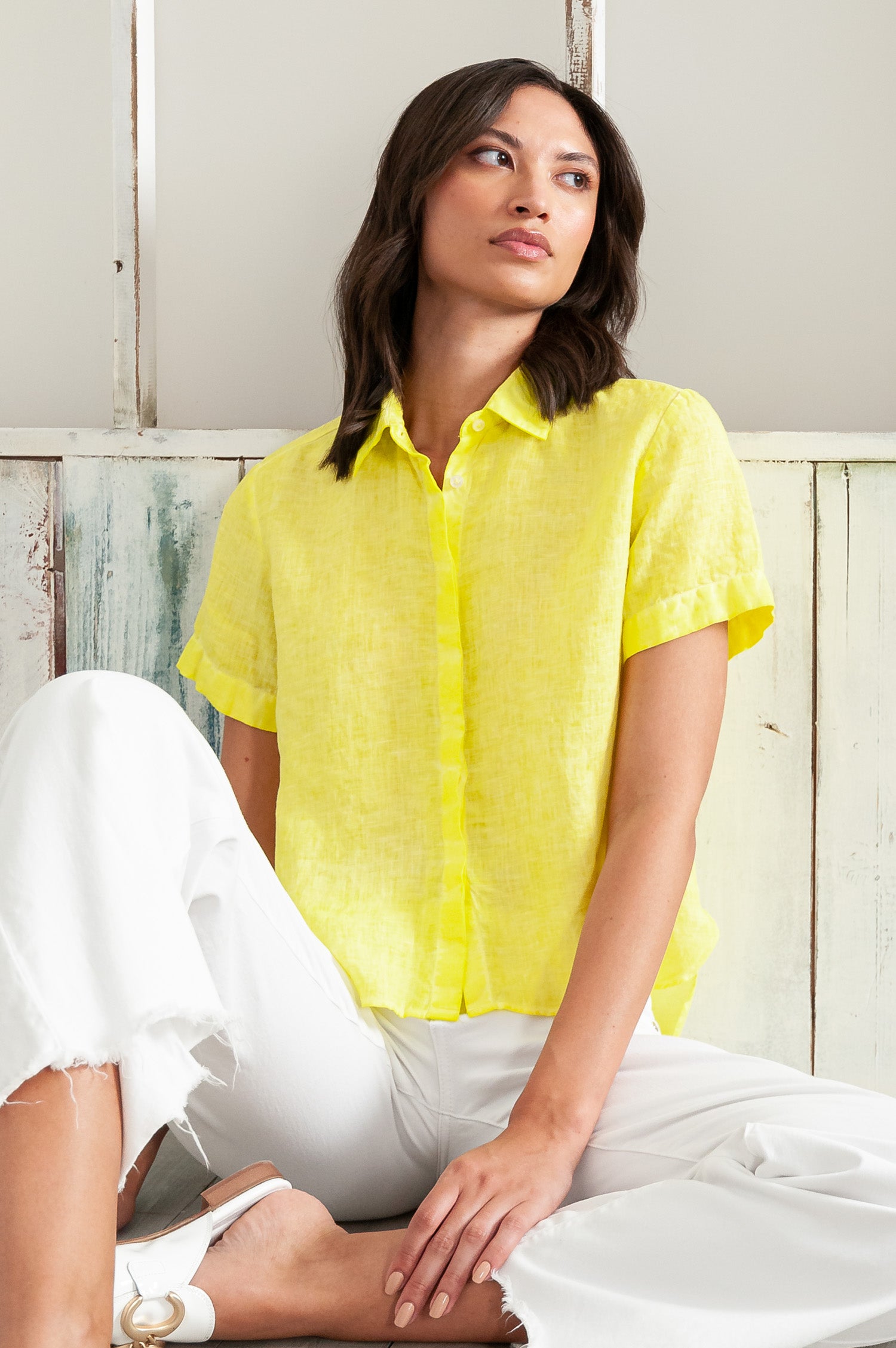 Sunray Linen Shirt - Lime