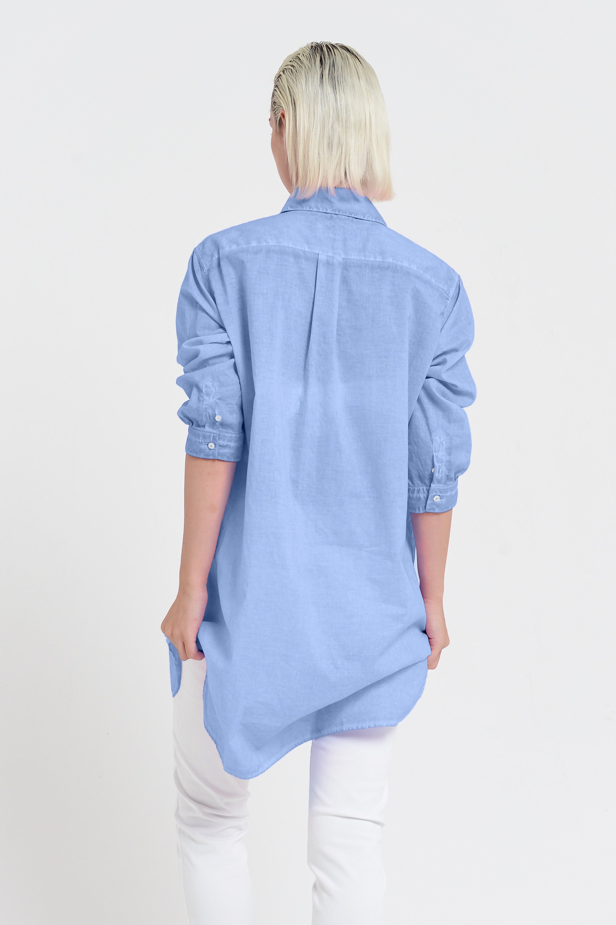 Women's Mini Shirtdress in Cotton Voile - Bay