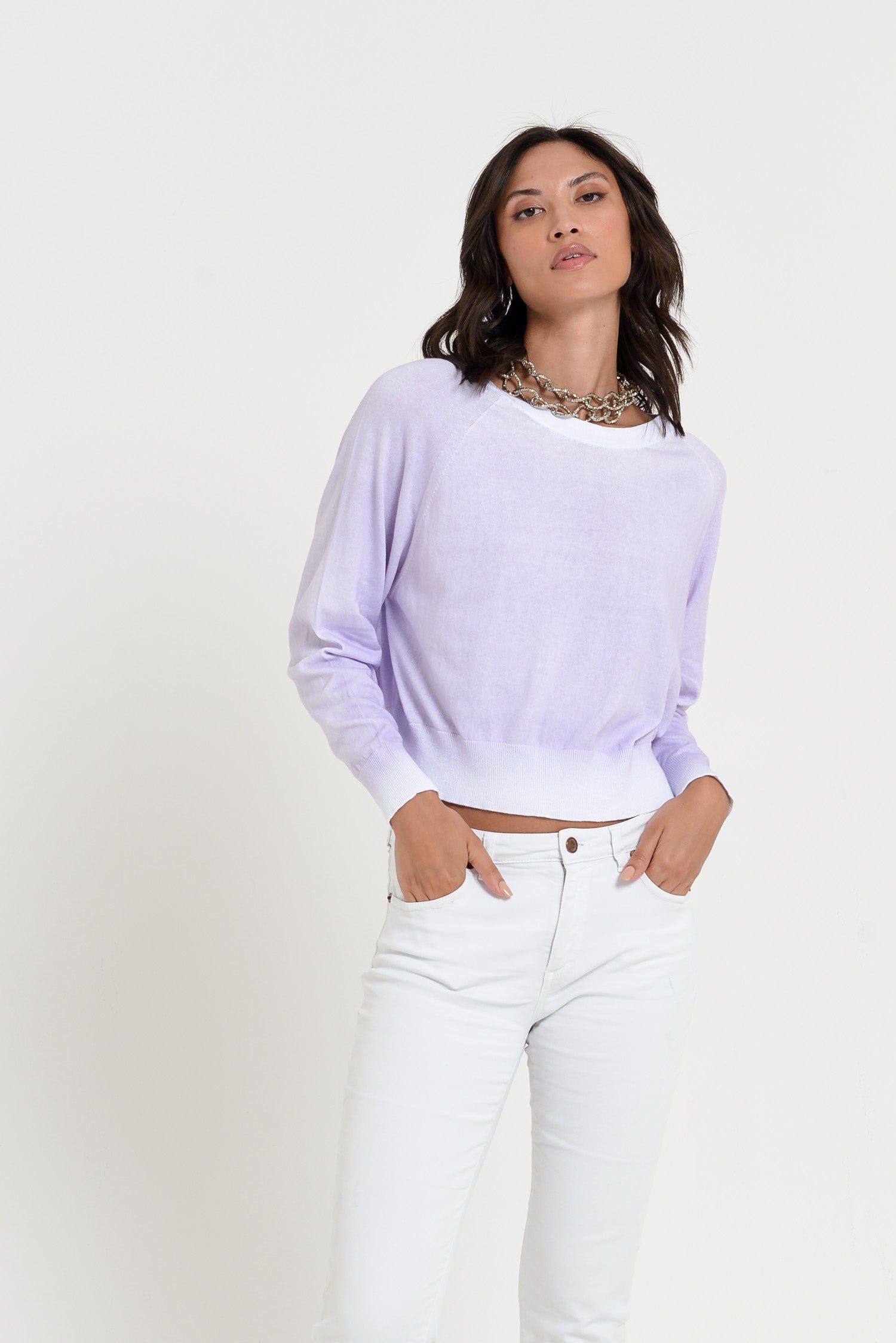 Kim Crewneck in Spray Art - Lilac