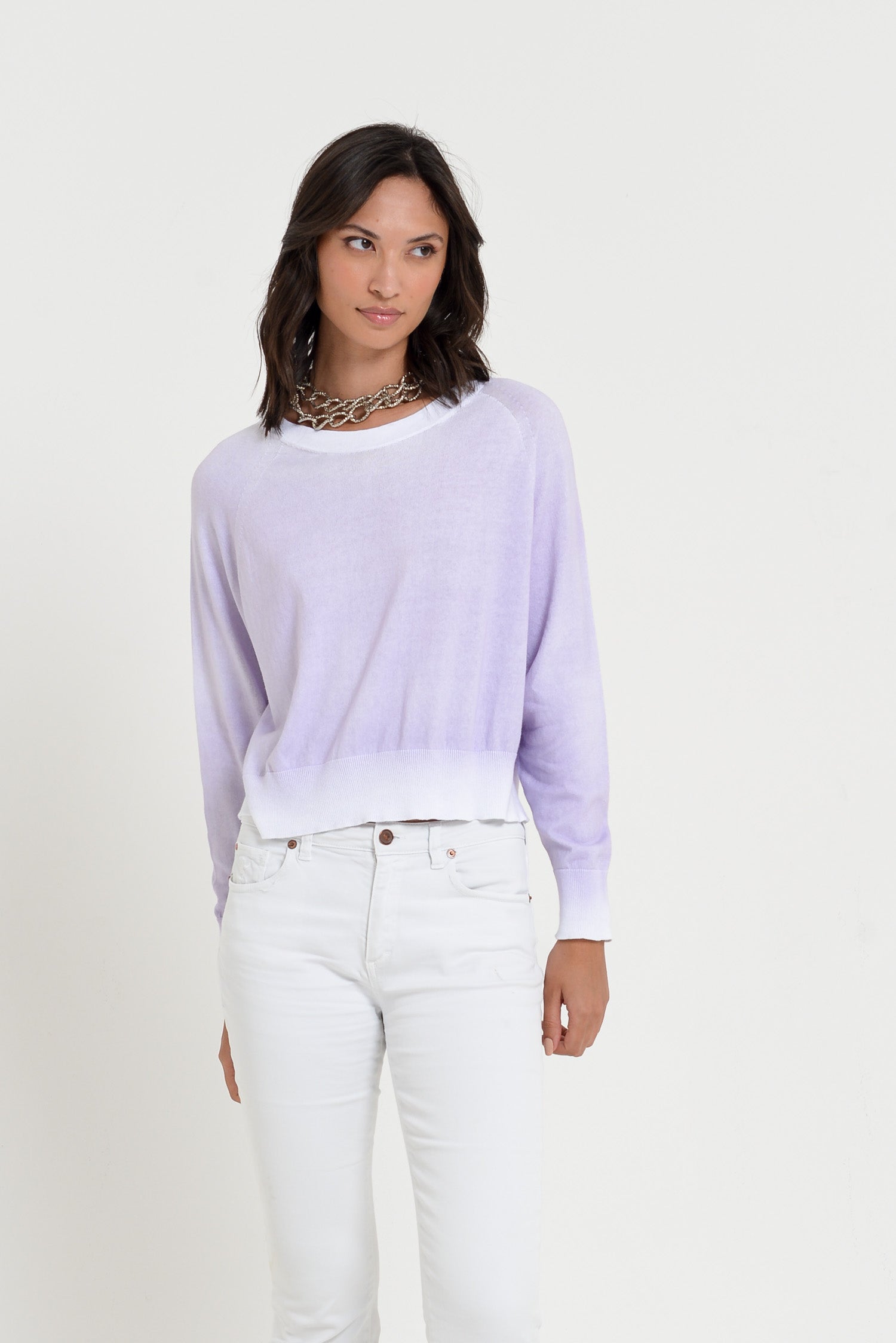 Kim Crewneck in Spray Art - Lilac