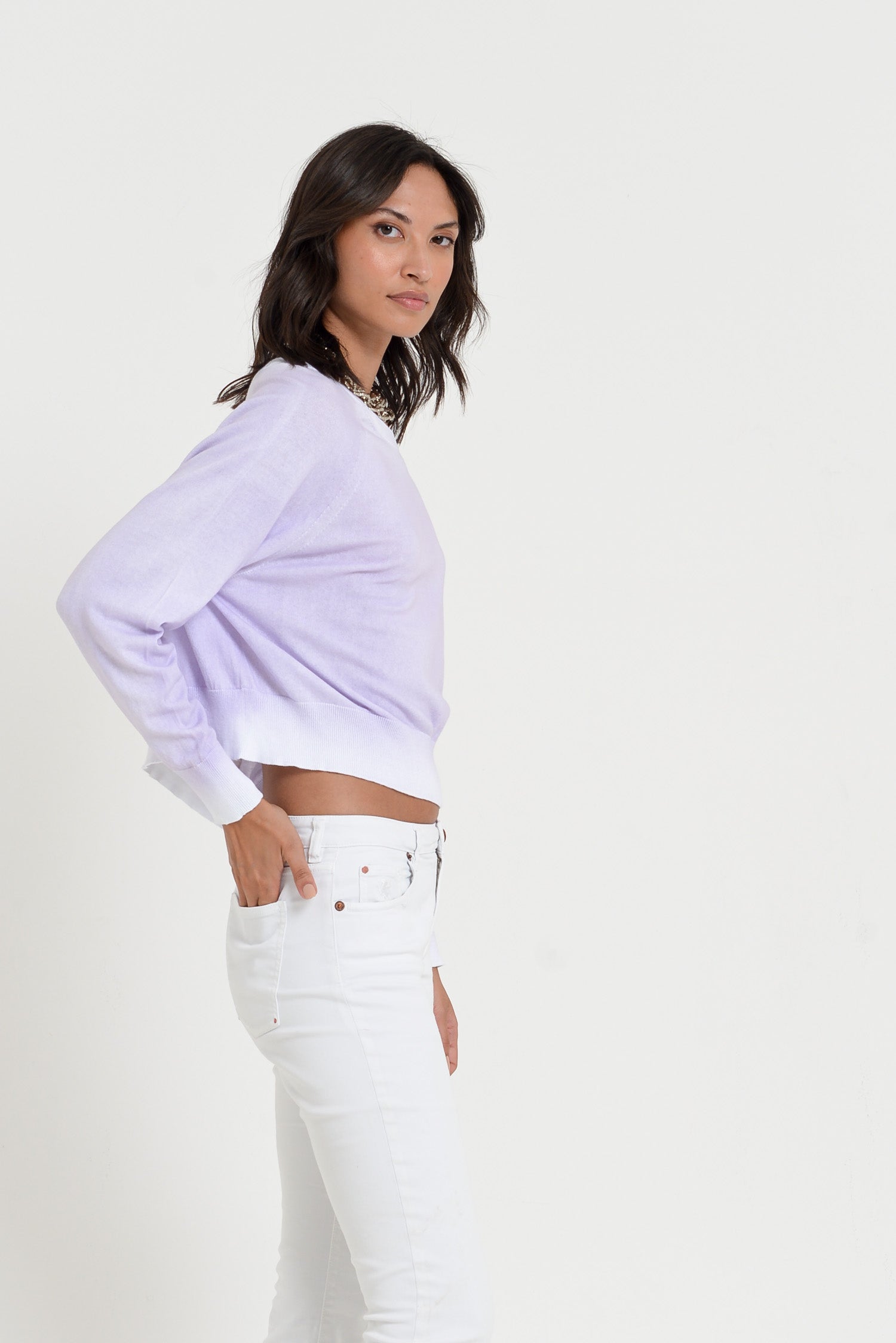 Kim Crewneck in Spray Art - Lilac