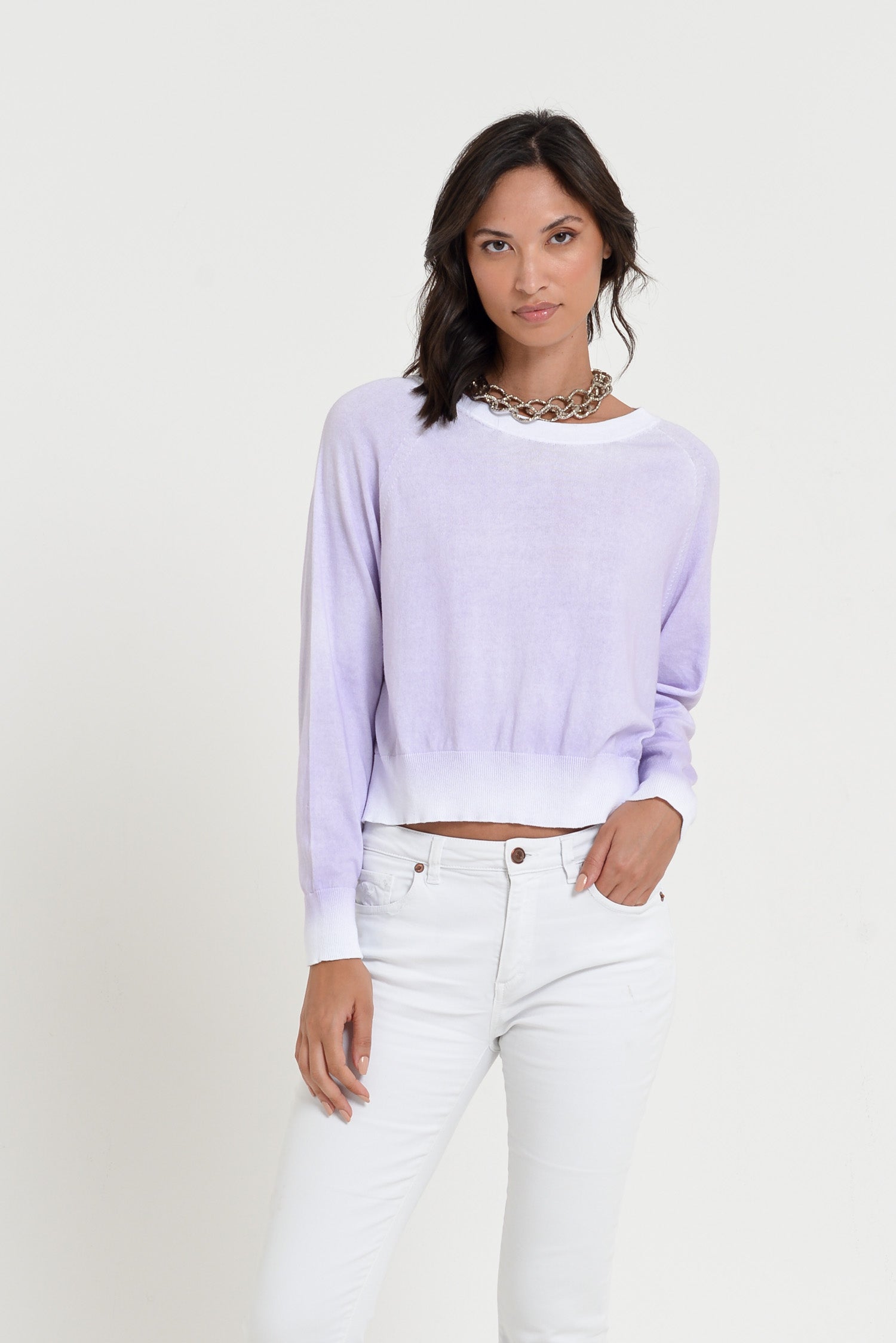 Kim Crewneck in Spray Art - Lilac