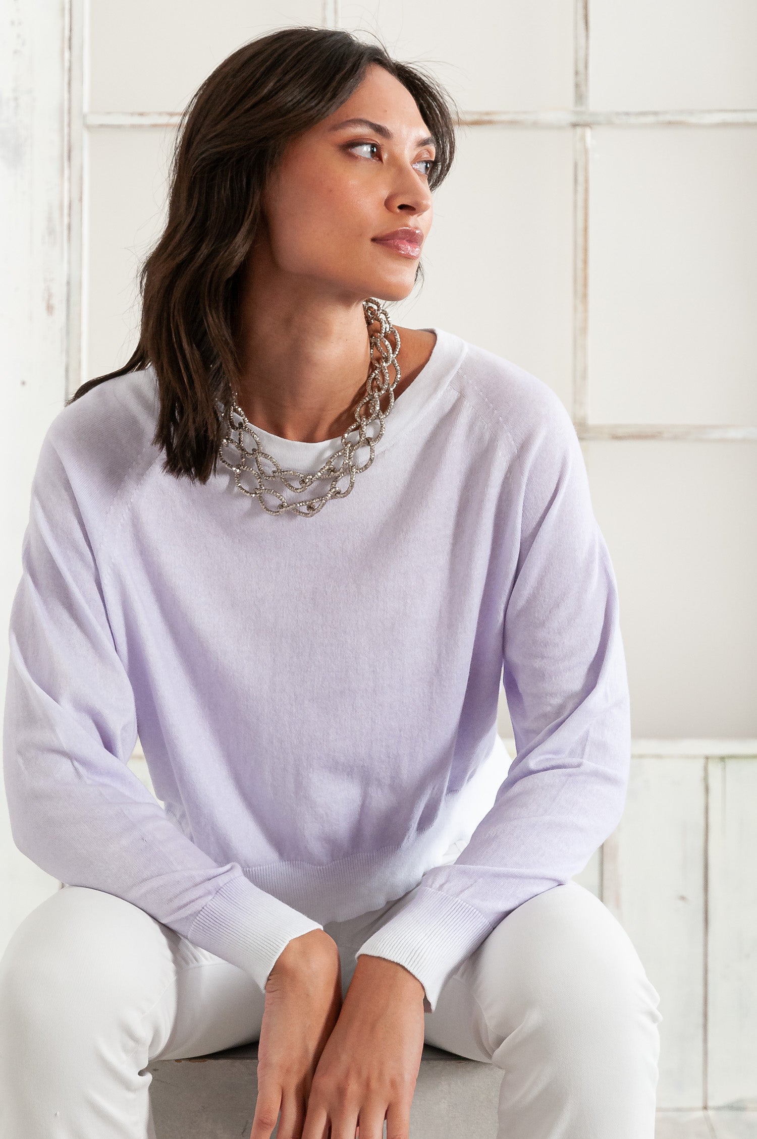 Kim Crewneck in Spray Art - Lilac