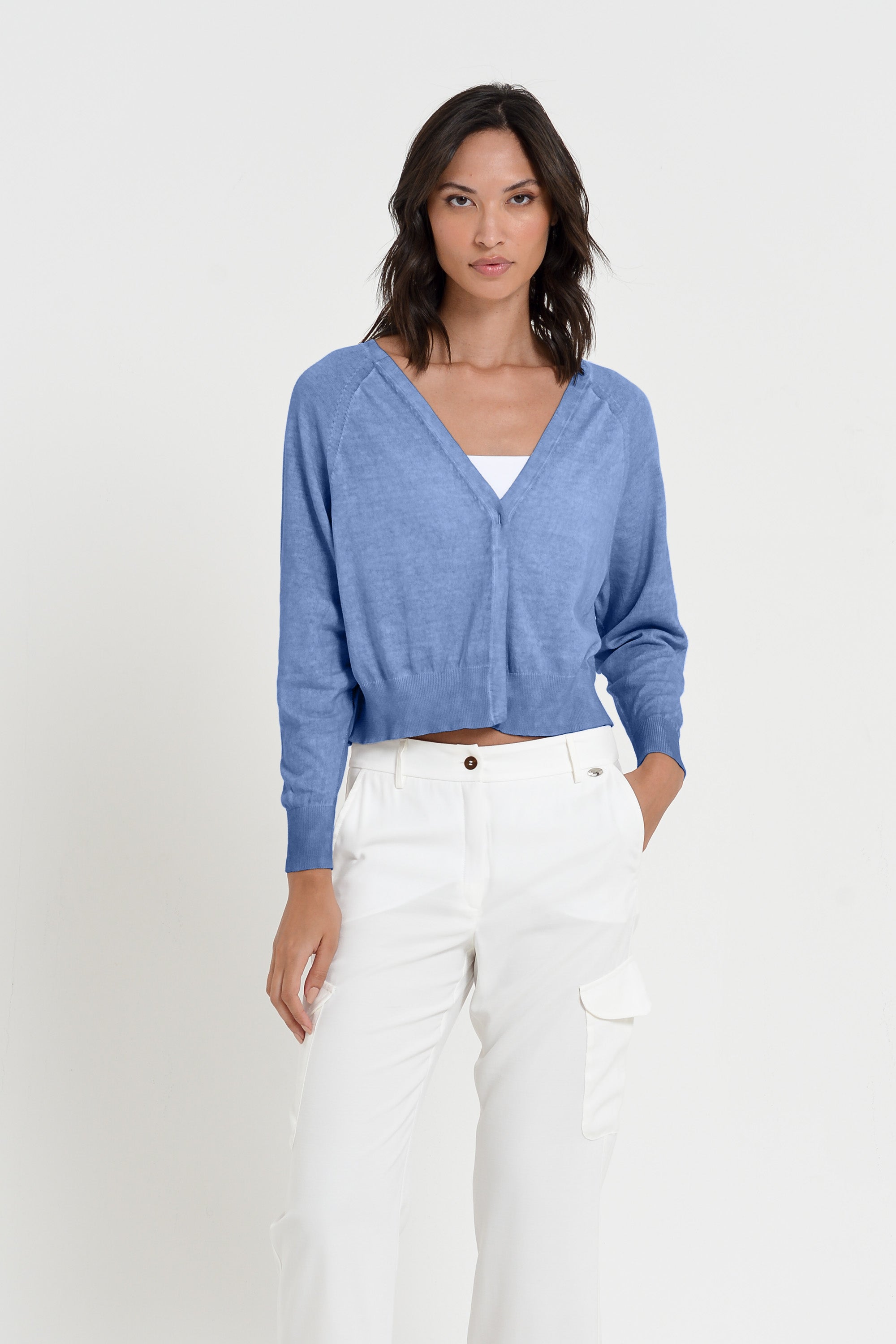 Raven Cardi - Women's Knitted Cotton Cardigan - Bay