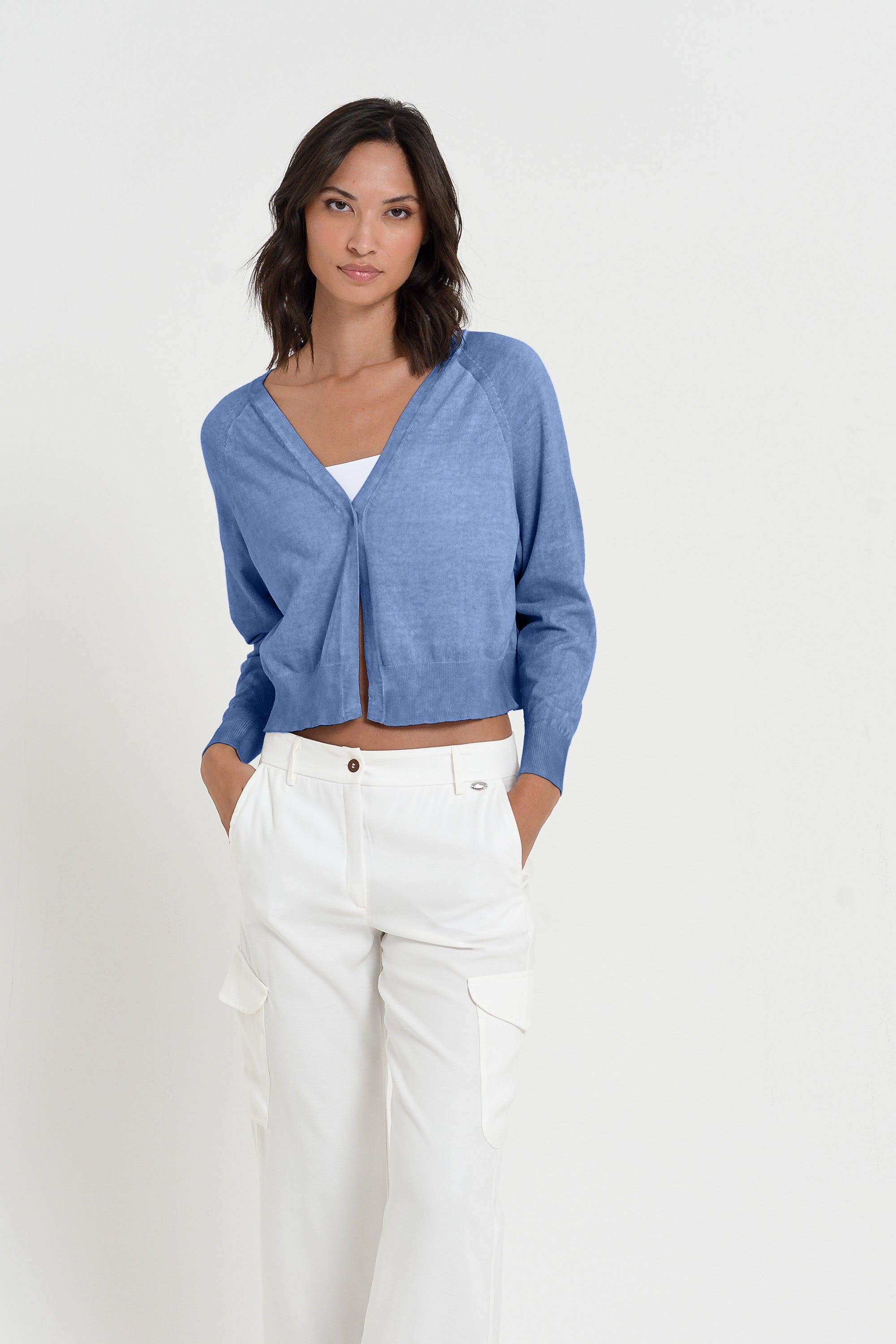 Raven Cardi - Women's Knitted Cotton Cardigan - Bay