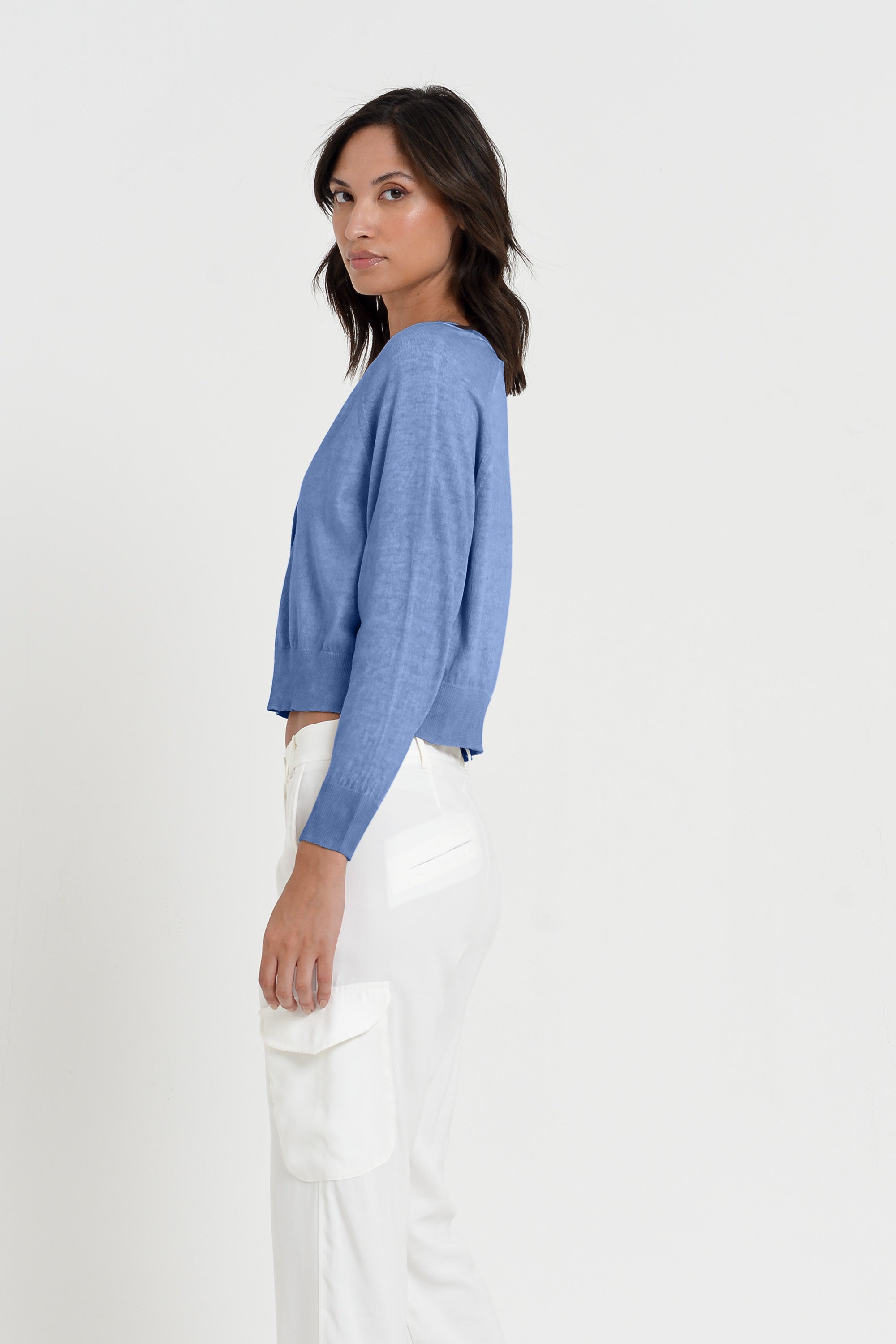Raven Cardi - Women's Knitted Cotton Cardigan - Bay