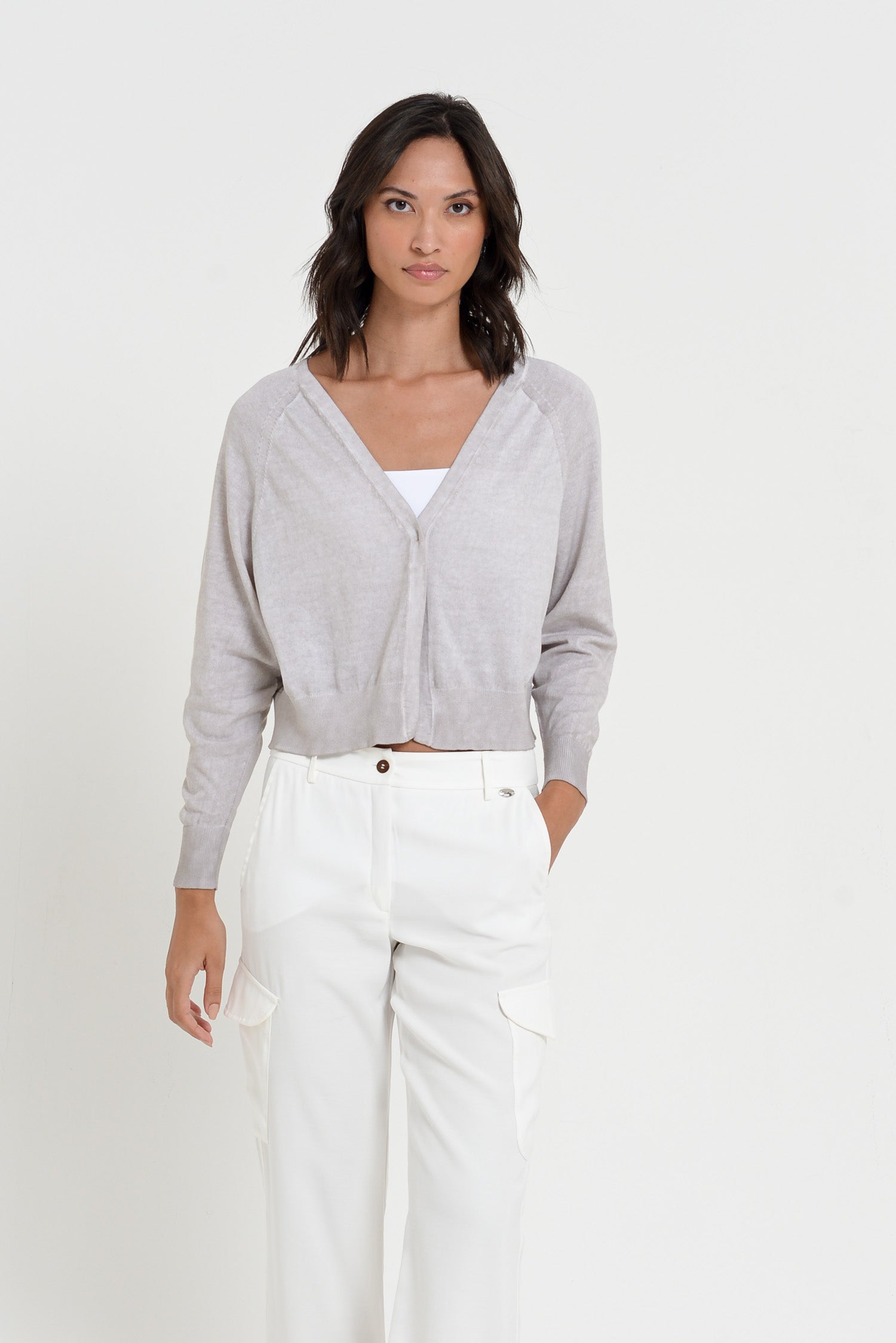 Raven Cardi - Women's Knitted Cotton Cardigan - Canapa