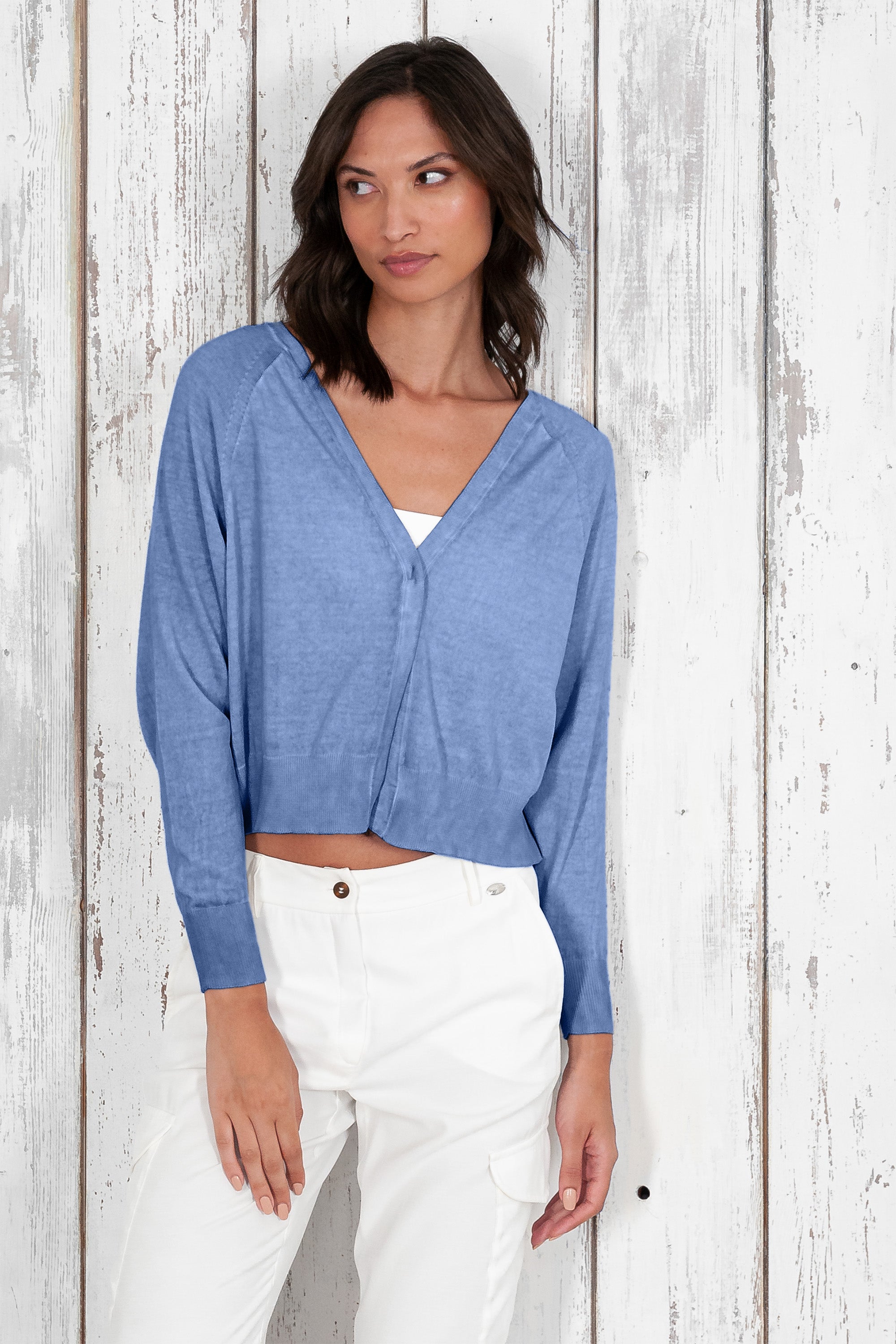 Raven Cardi - Women's Knitted Cotton Cardigan - Bay