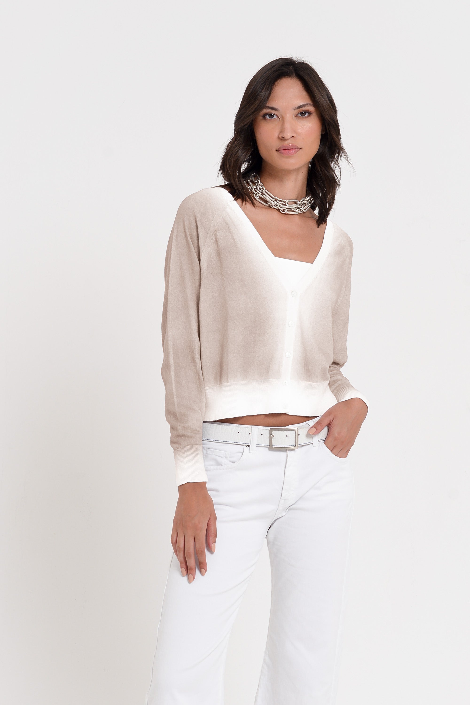Raven Cardi in Spray Art - Canapa
