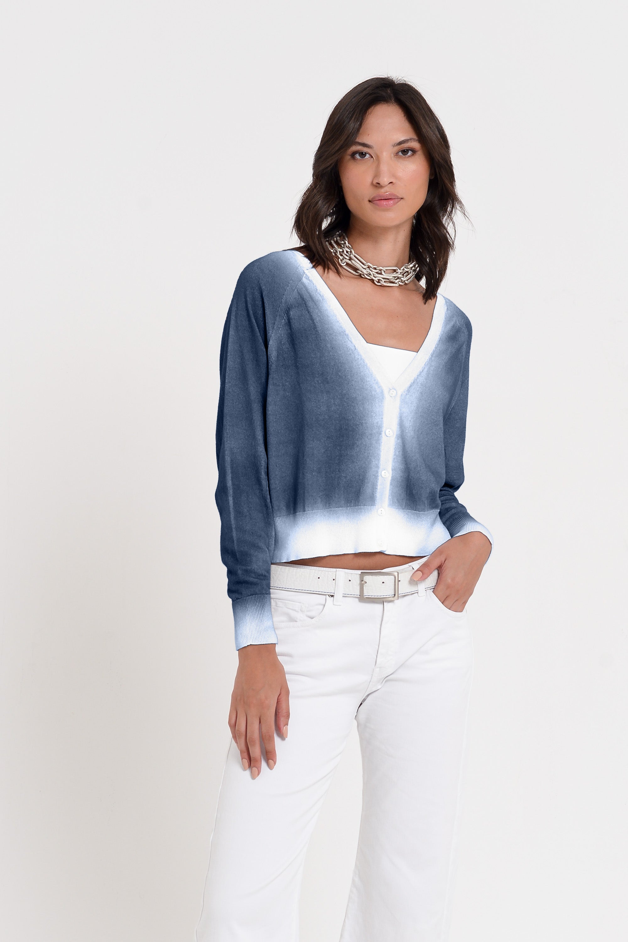 Raven Cardi in Spray Art - Whale
