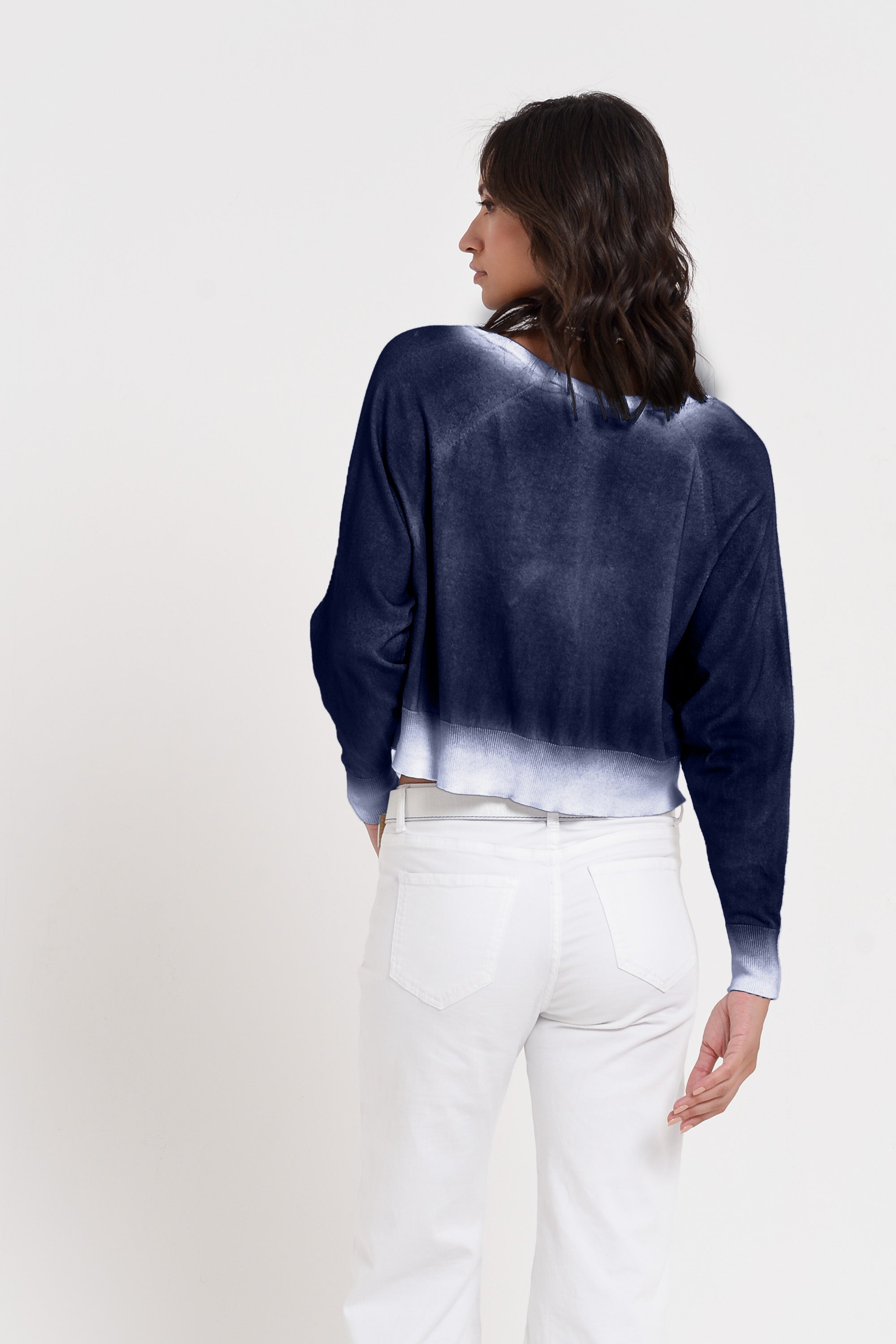 Raven Cardi in Spray Art - Navy
