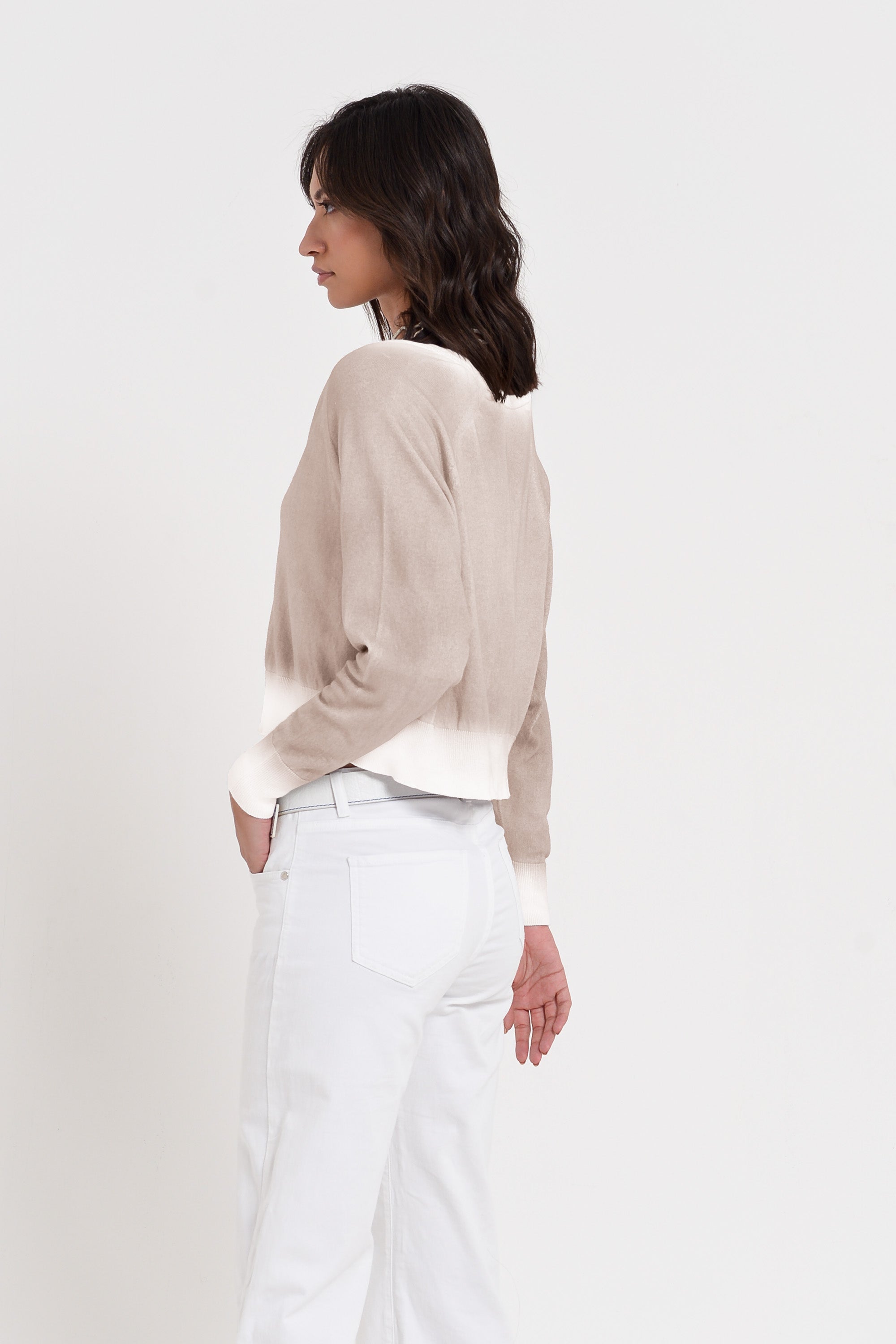 Raven Cardi in Spray Art - Canapa