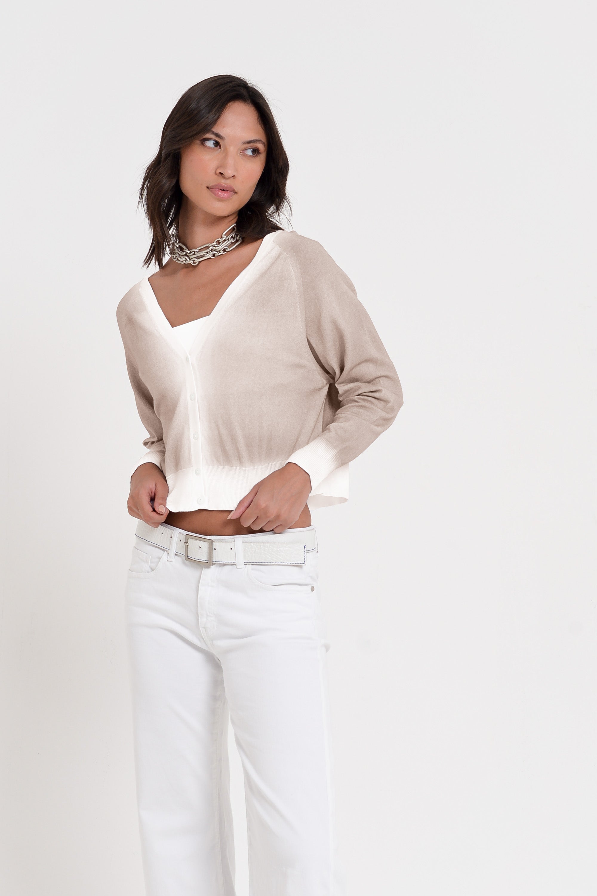 Raven Cardi in Spray Art - Canapa