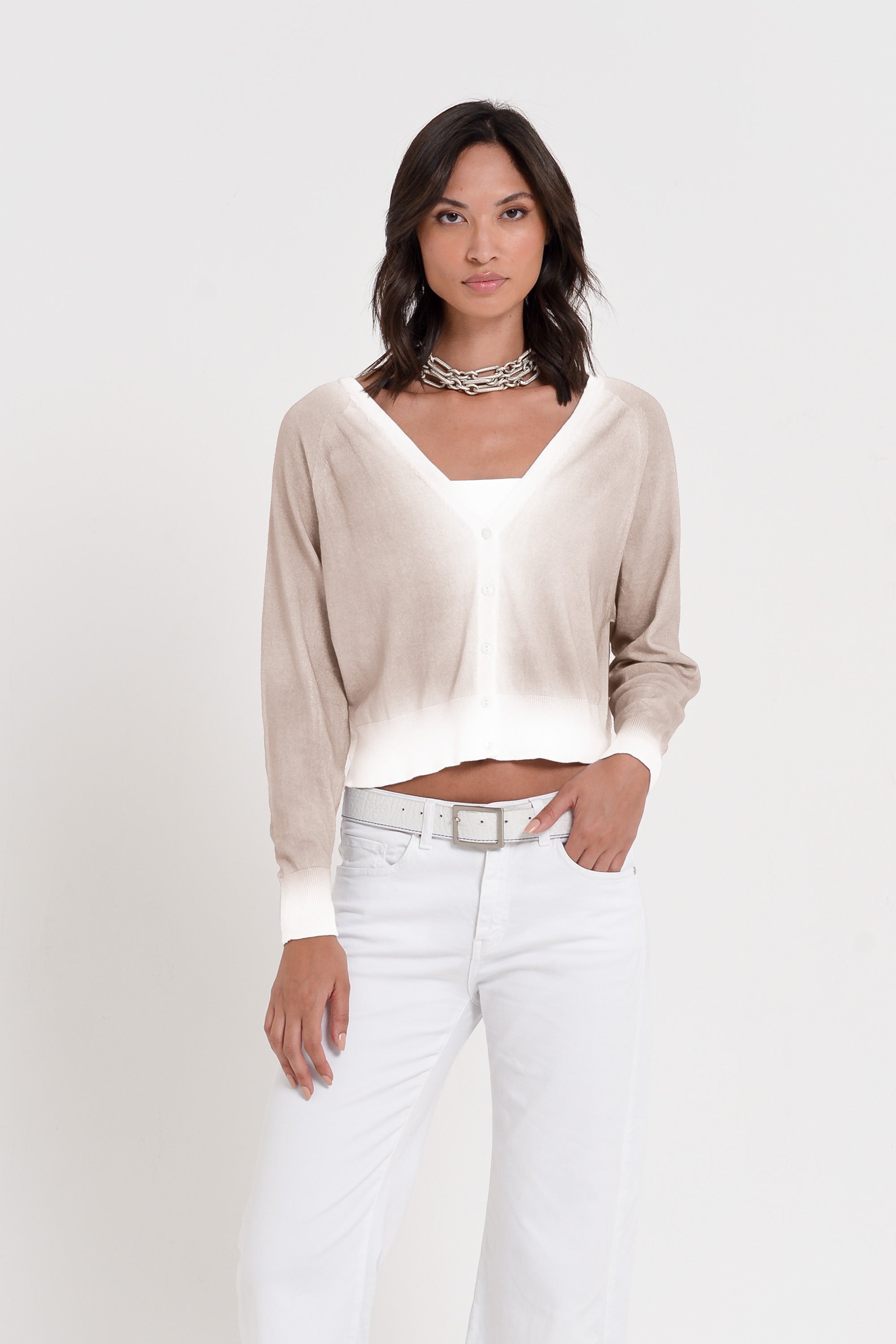 Raven Cardi in Spray Art - Canapa