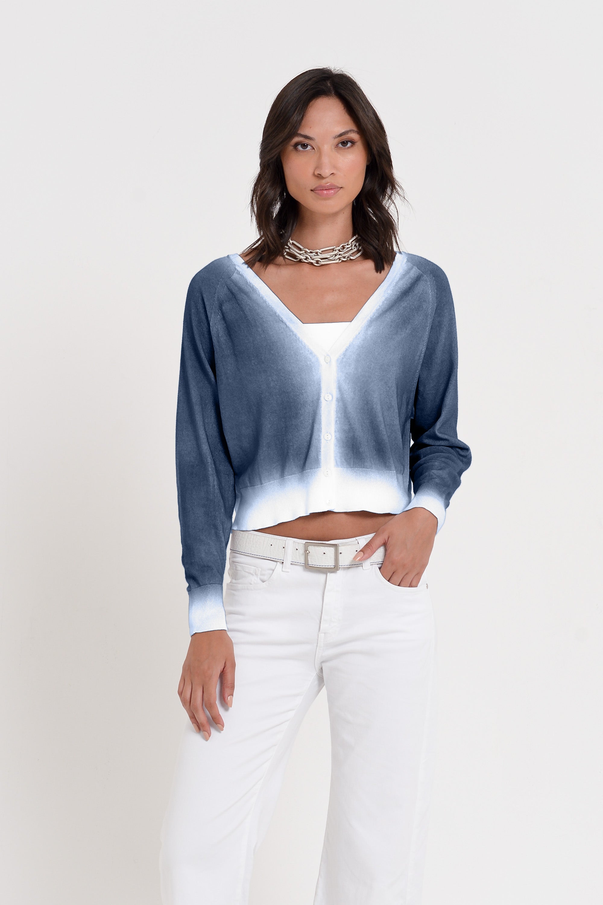 Raven Cardi in Spray Art - Whale