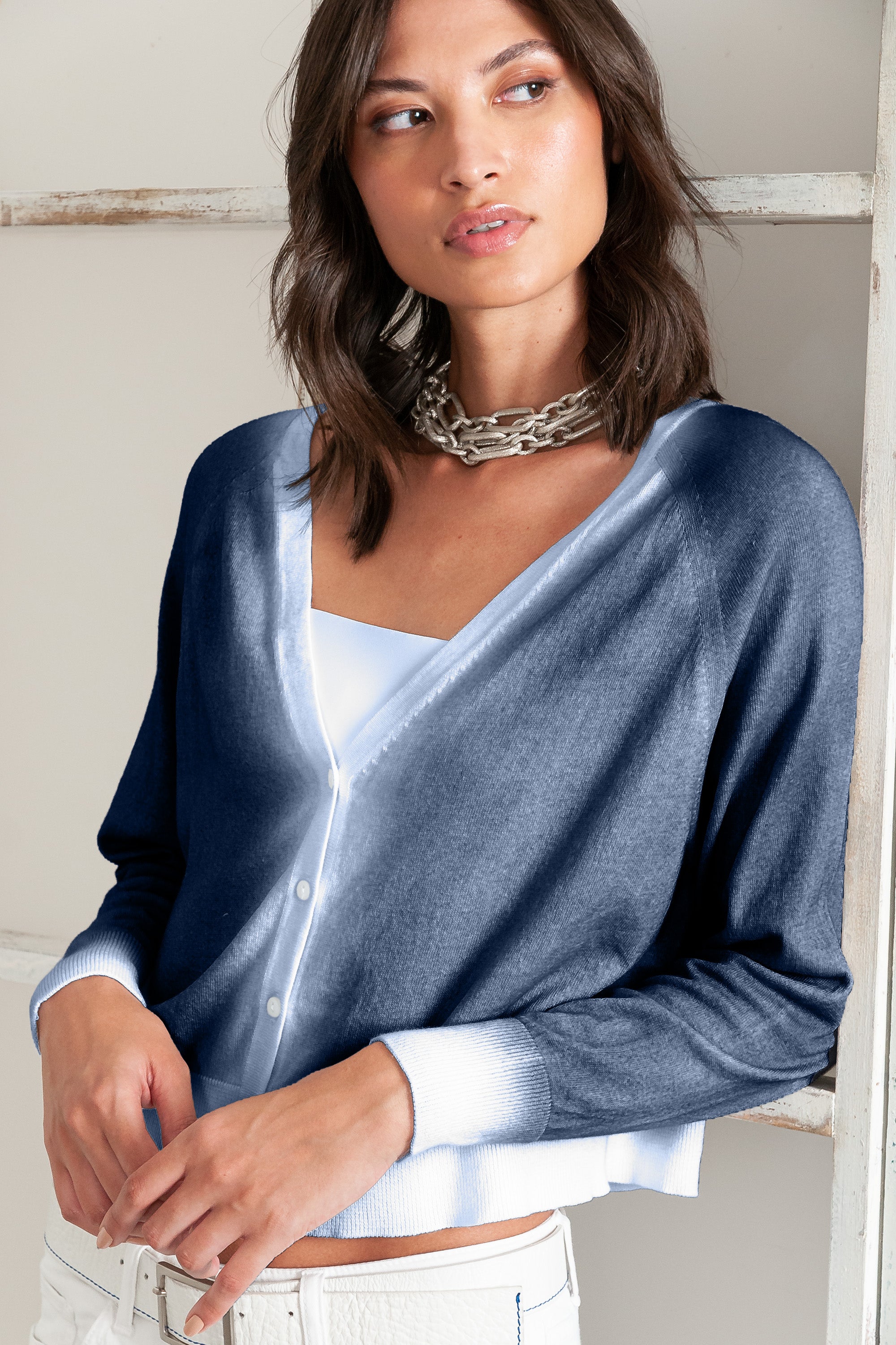 Raven Cardi in Spray Art - Whale