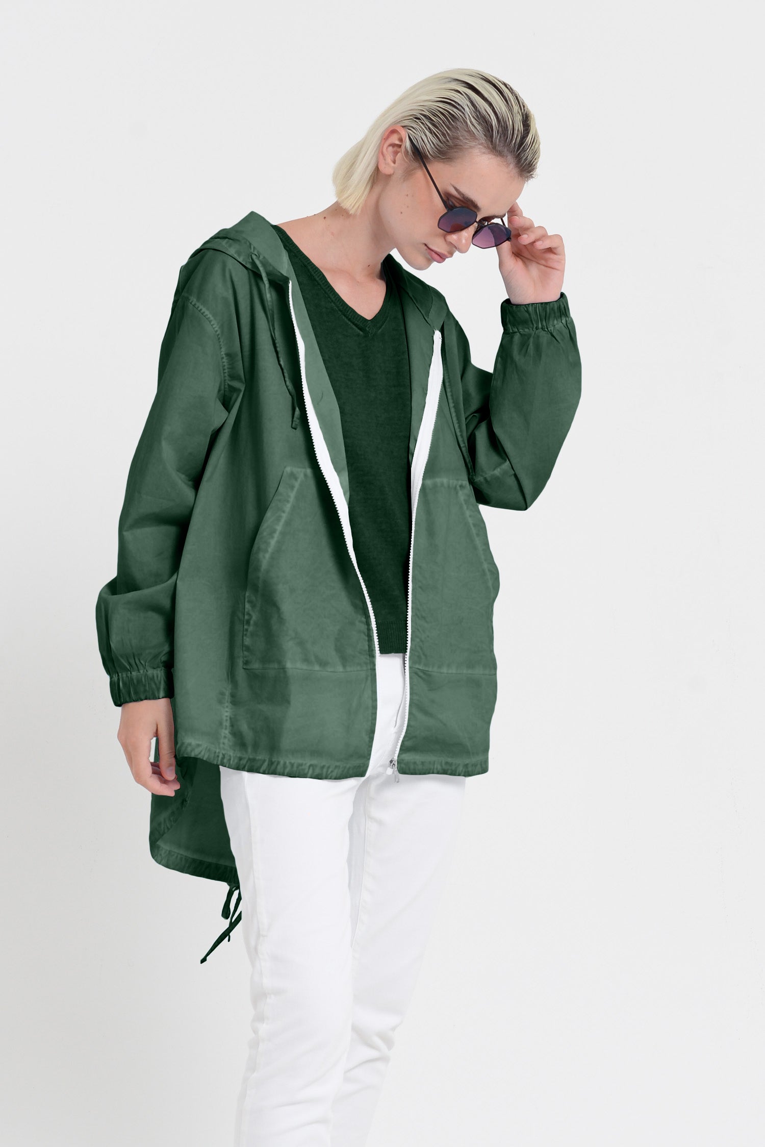 Eastern Parka - Women’s Full Zip Hooded Poplin Parka - Juniper