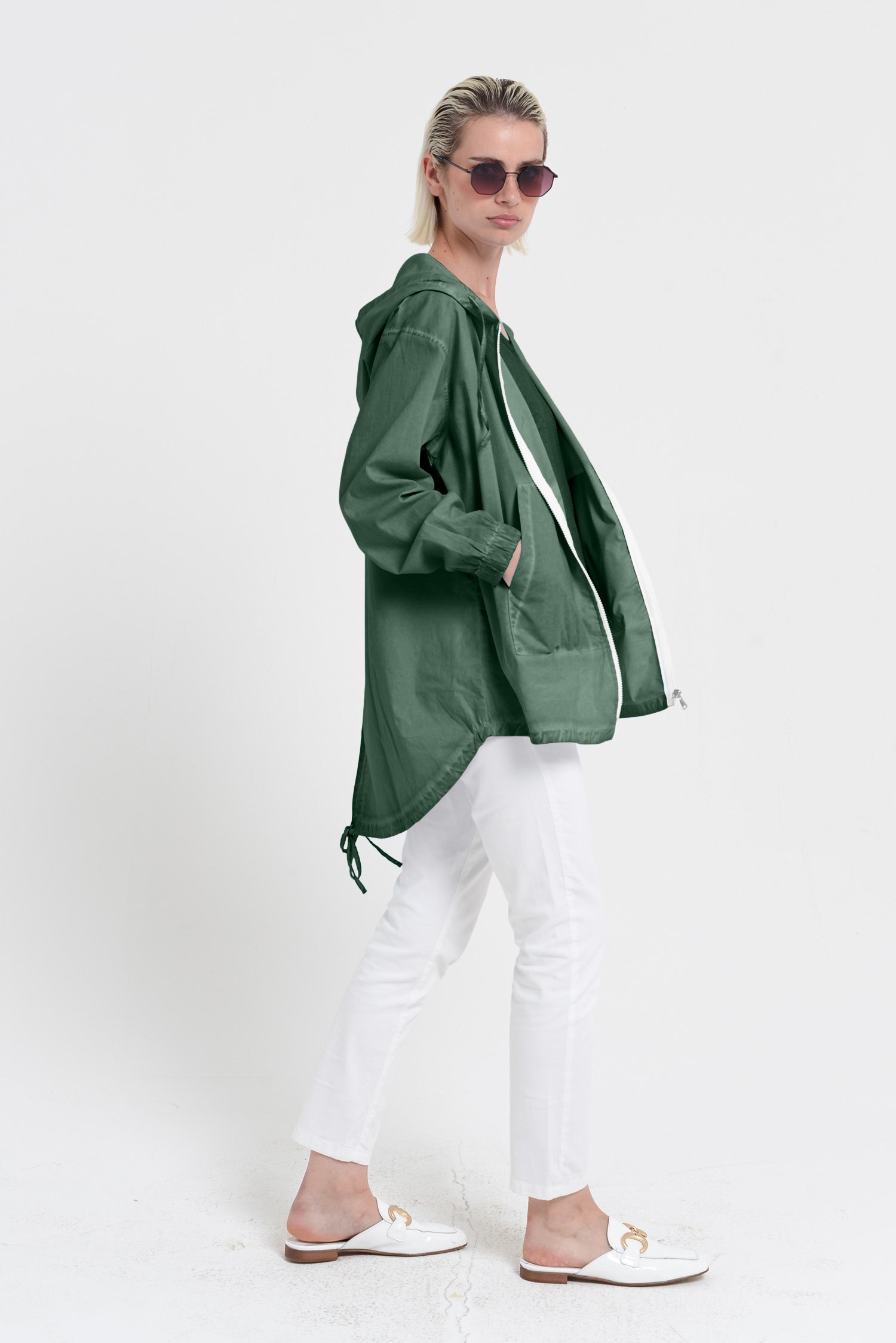 Eastern Parka - Women’s Full Zip Hooded Poplin Parka - Juniper