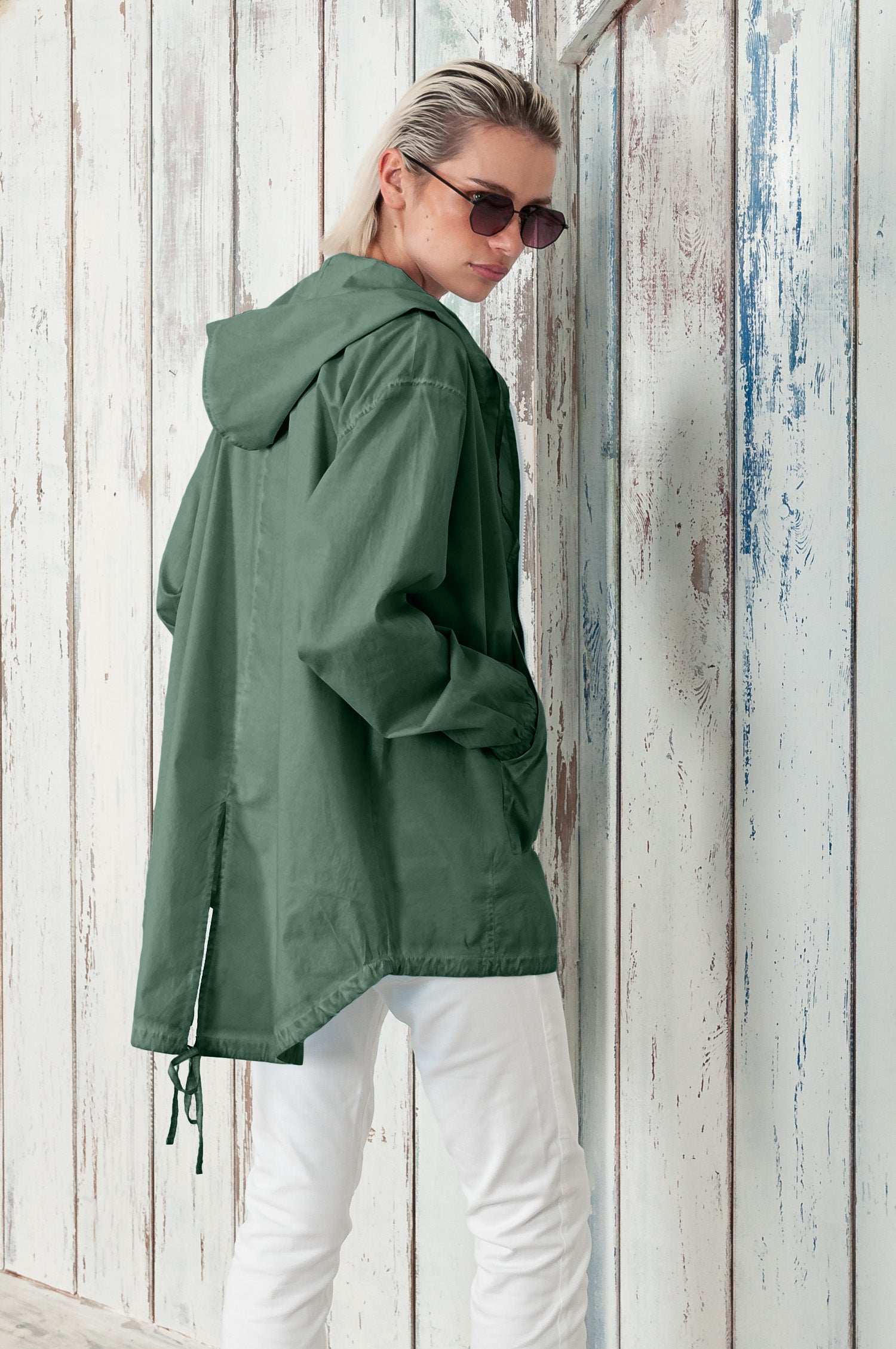 Eastern Parka - Women’s Full Zip Hooded Poplin Parka - Juniper