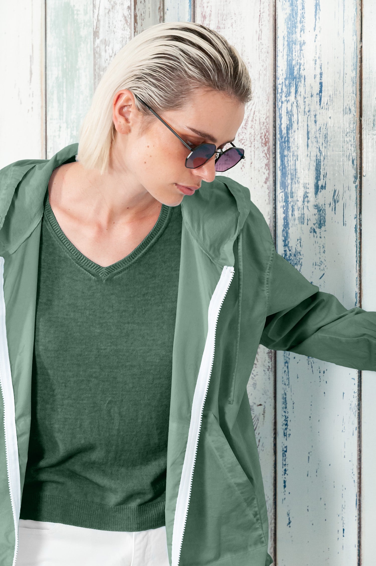 Eastern Parka - Women’s Full Zip Hooded Poplin Parka - Juniper