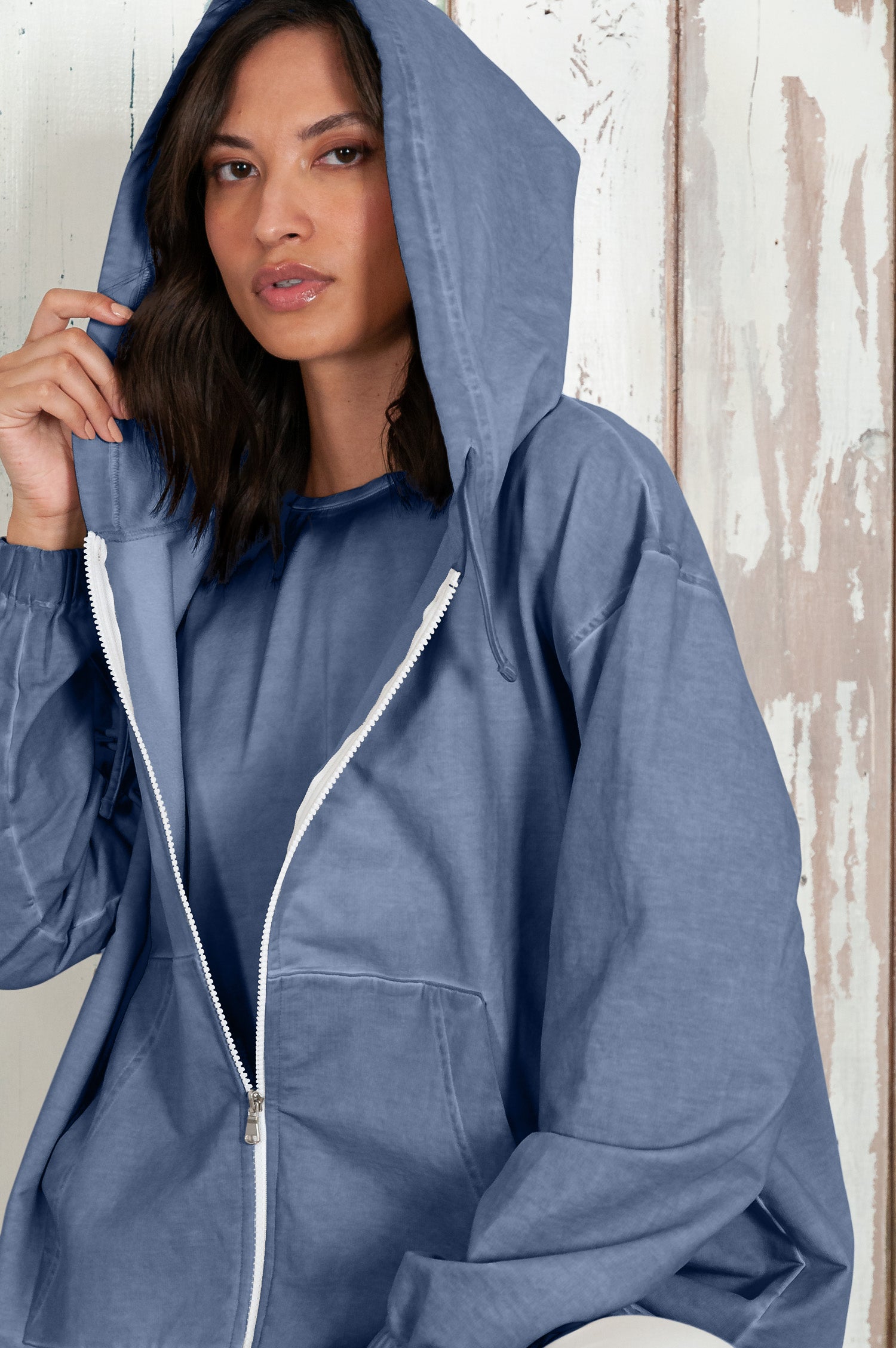 Western Parka - Women’s Full Zip Hooded Fleece Parka - Whale