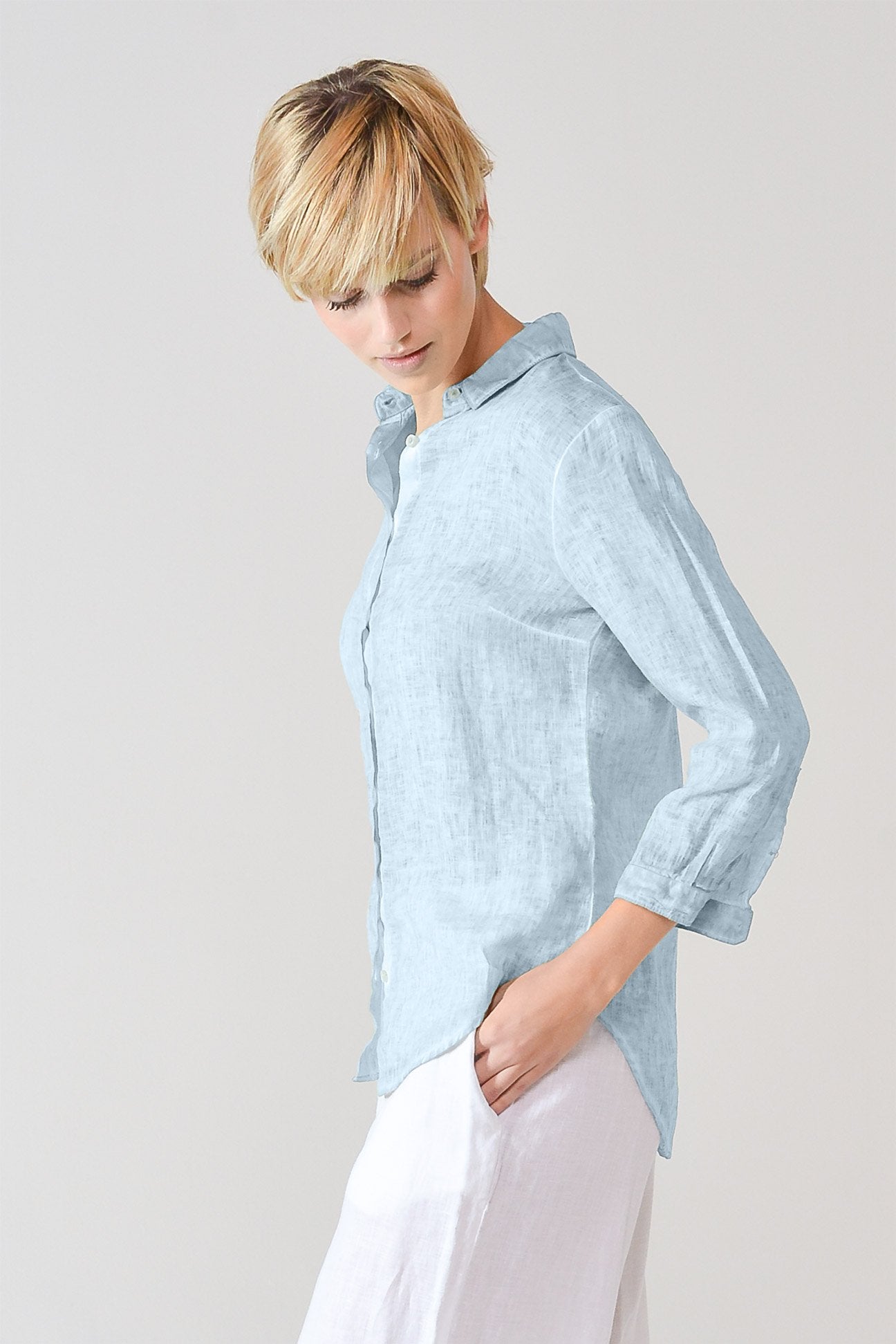 3/4 Sleeve Linen Shirt - Anice - Shirts