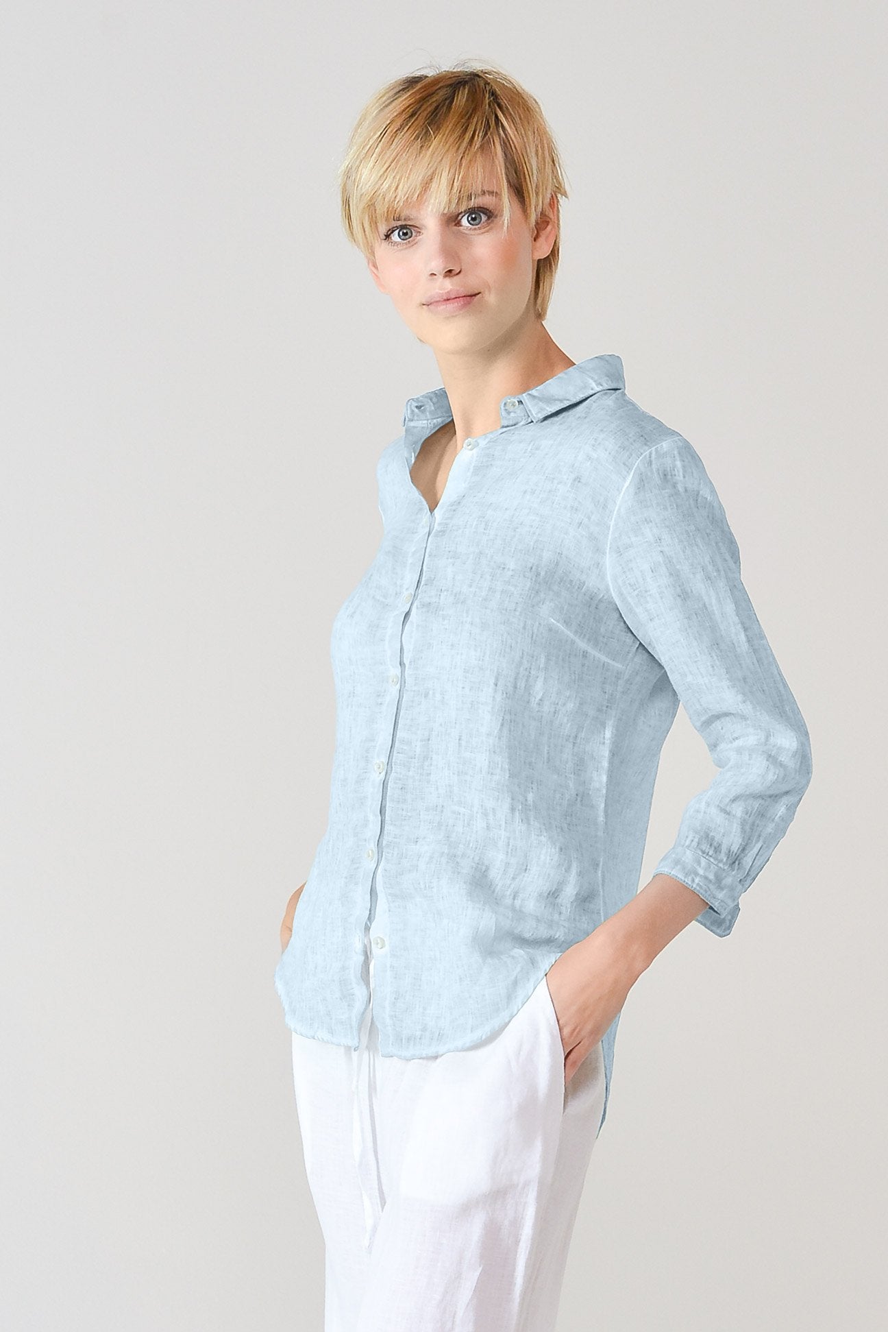 3/4 Sleeve Linen Shirt - Anice - Shirts