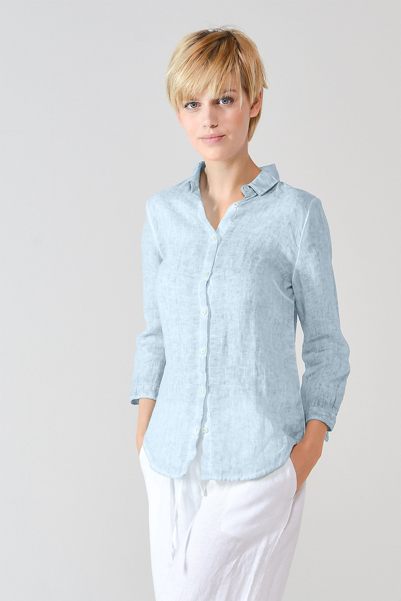 3/4 Sleeve Linen Shirt - Anice - Shirts