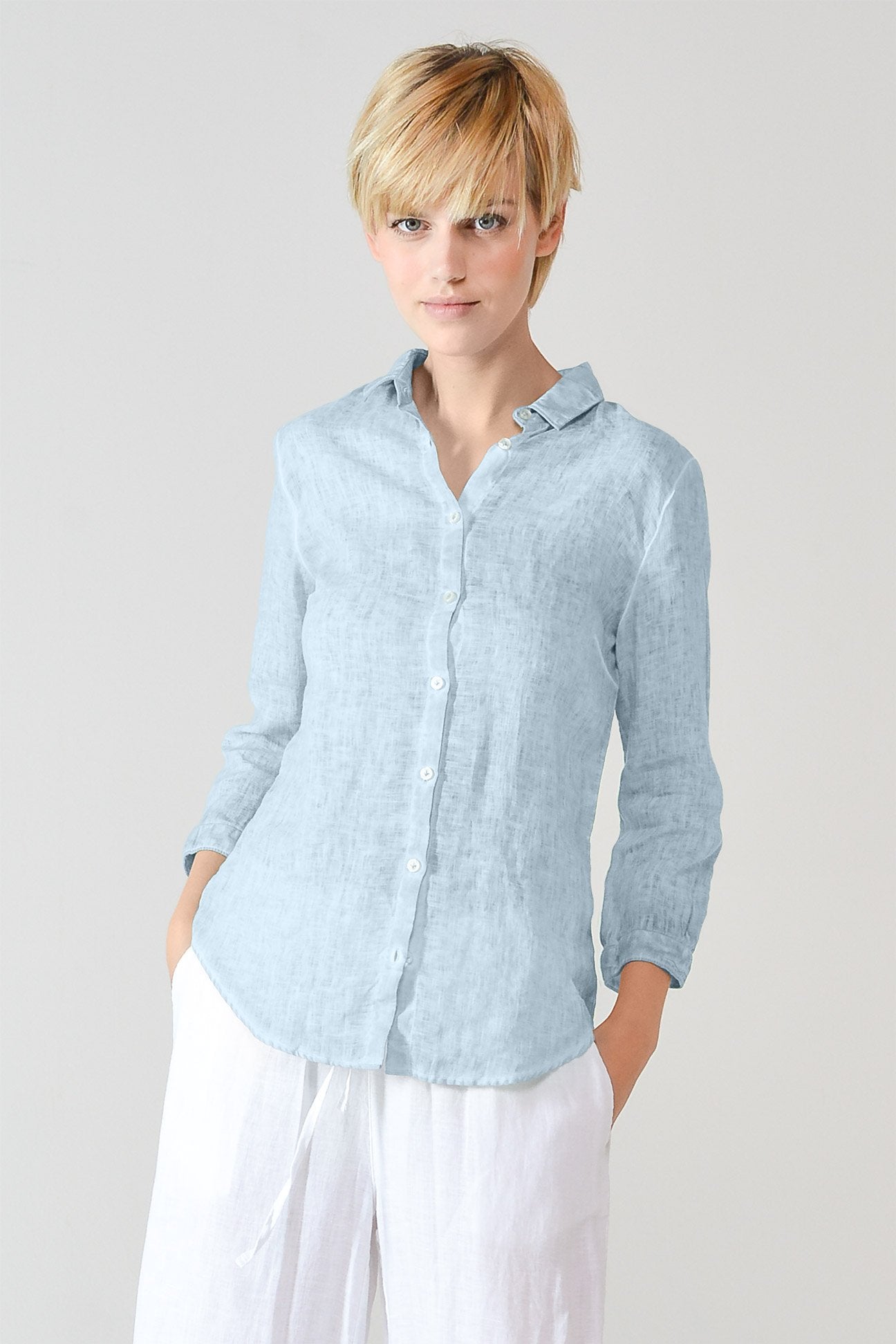 3/4 Sleeve Linen Shirt - Anice - Shirts