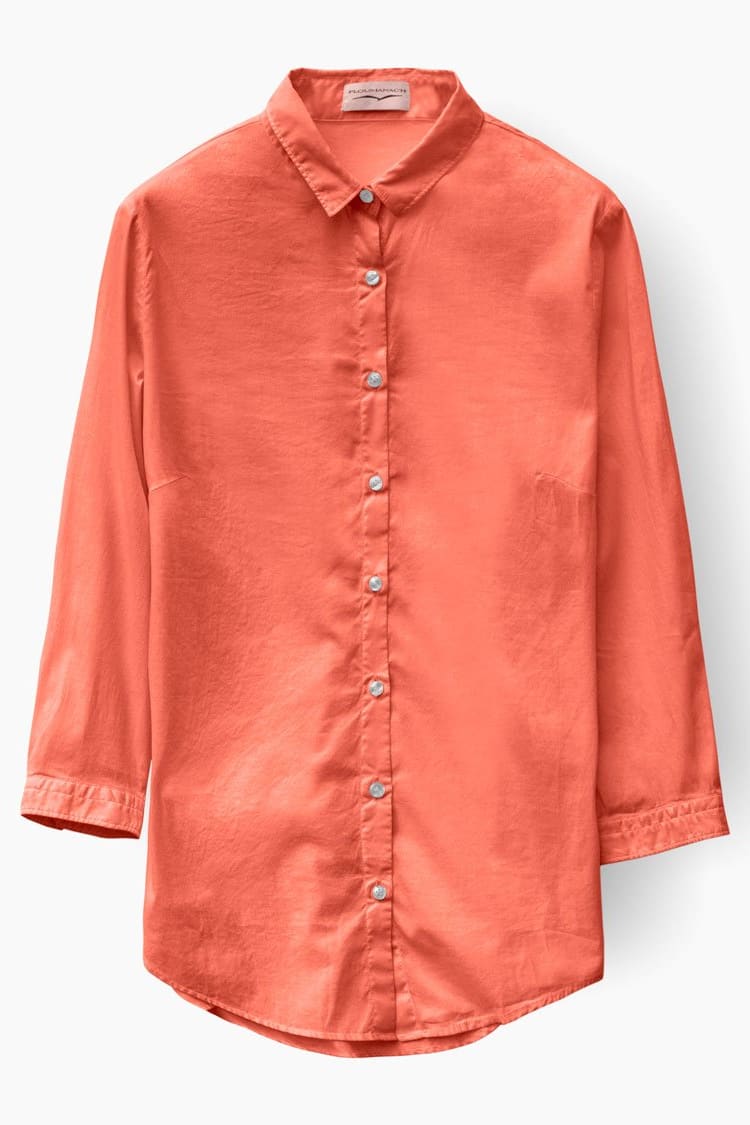 3/4 Sleeve Stretch Poplin Shirt - Geranio - Shirts