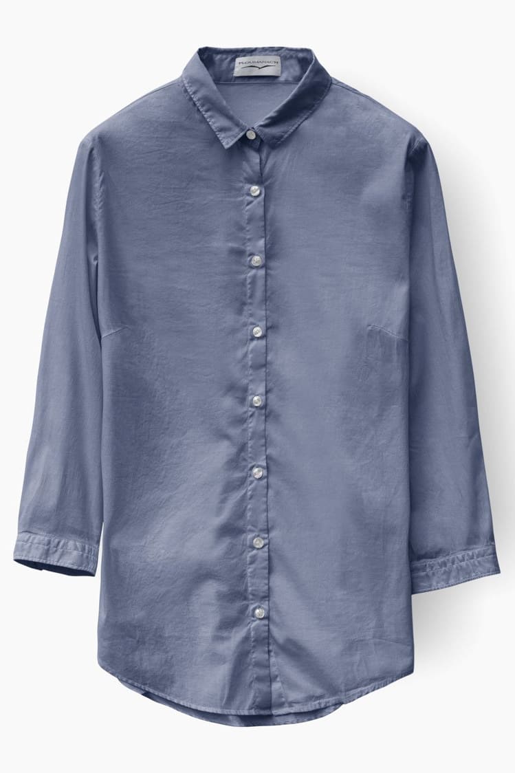 3/4 Sleeve Stretch Poplin Shirt - Jeans - Shirts